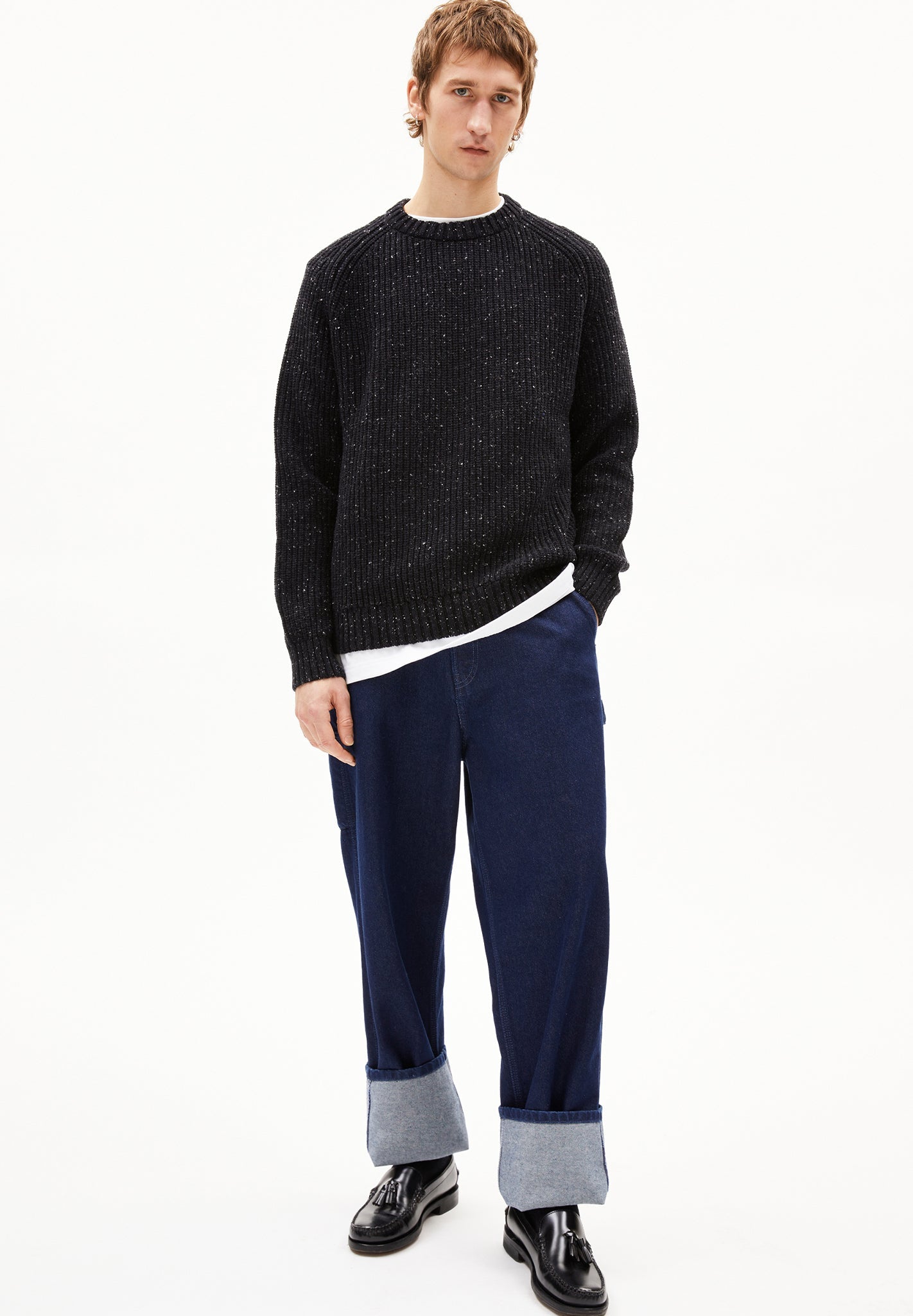 ARMEDANGELS - Kiaano Tweed - Black Oatmilk Tweed - BACKYARD