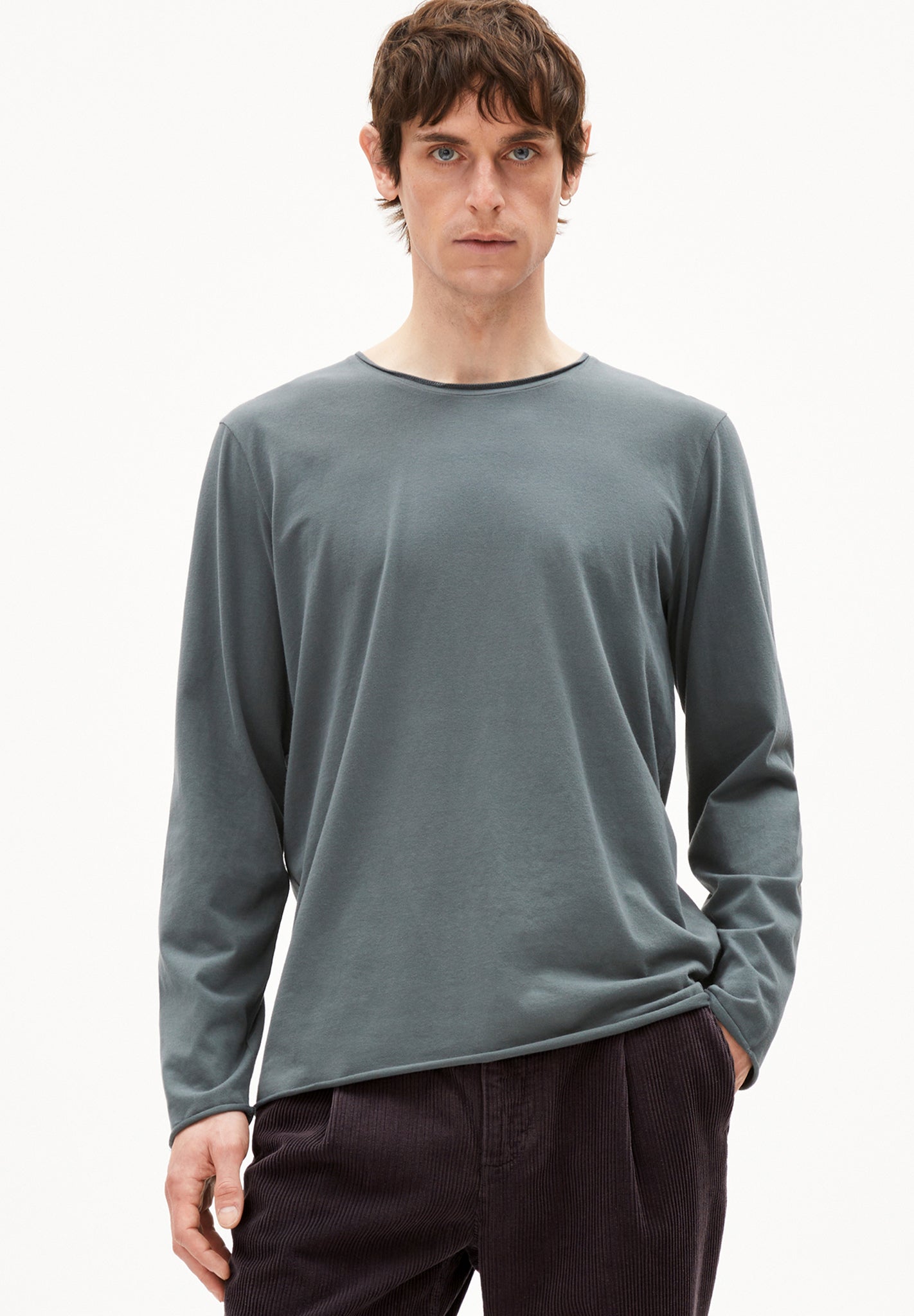 ARMEDANGELS - Maarkos LS Brushed - Space Steel - BACKYARD
