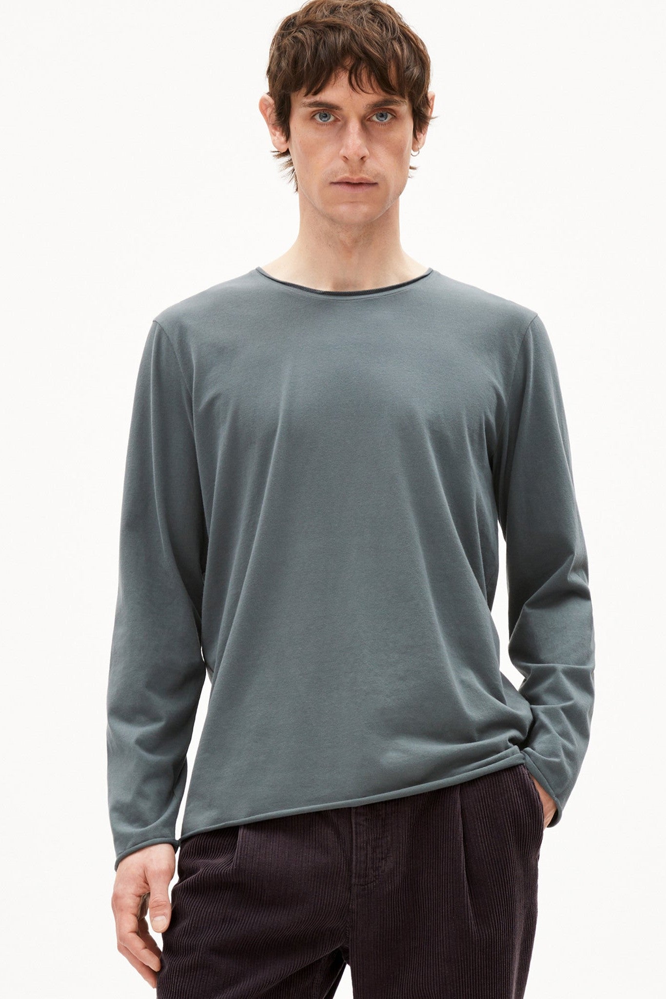 ARMEDANGELS - Maarkos LS Brushed - Space Steel - BACKYARD