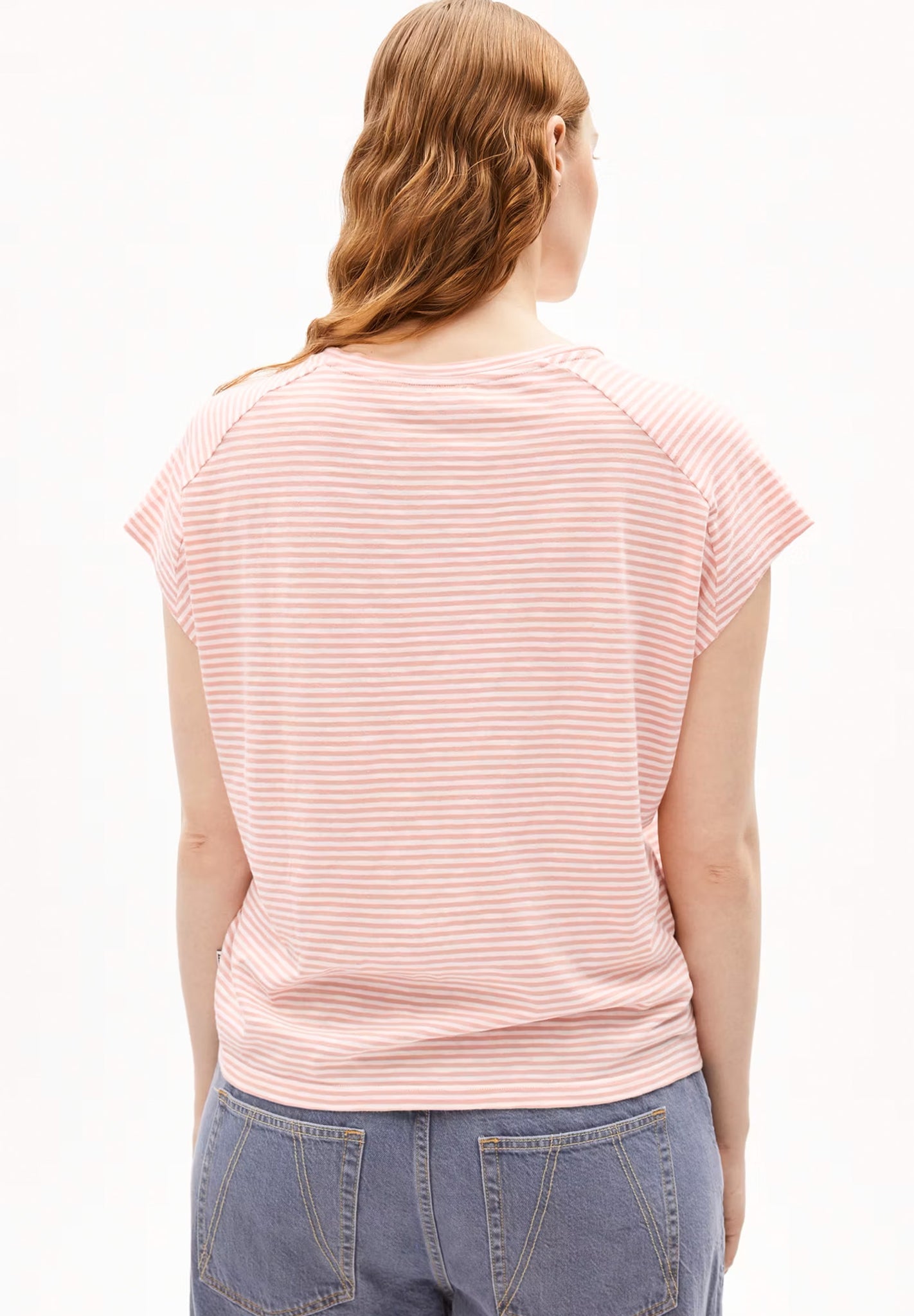 ARMEDANGELS - Oneliaa Lovely Stripes - Deep Rosalilly Oatmilk - BACKYARD