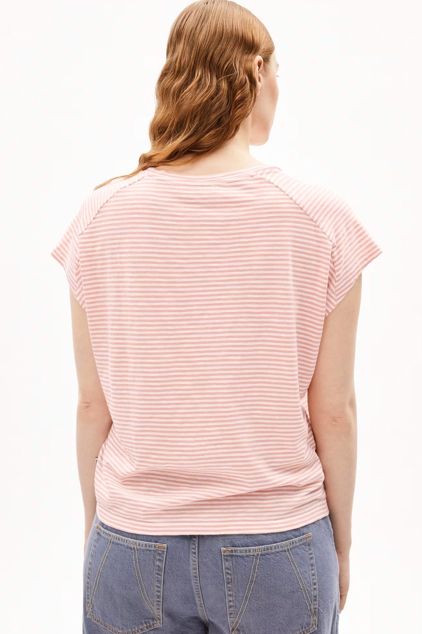 ARMEDANGELS - Oneliaa Lovely Stripes - Deep Rosalilly Oatmilk - BACKYARD