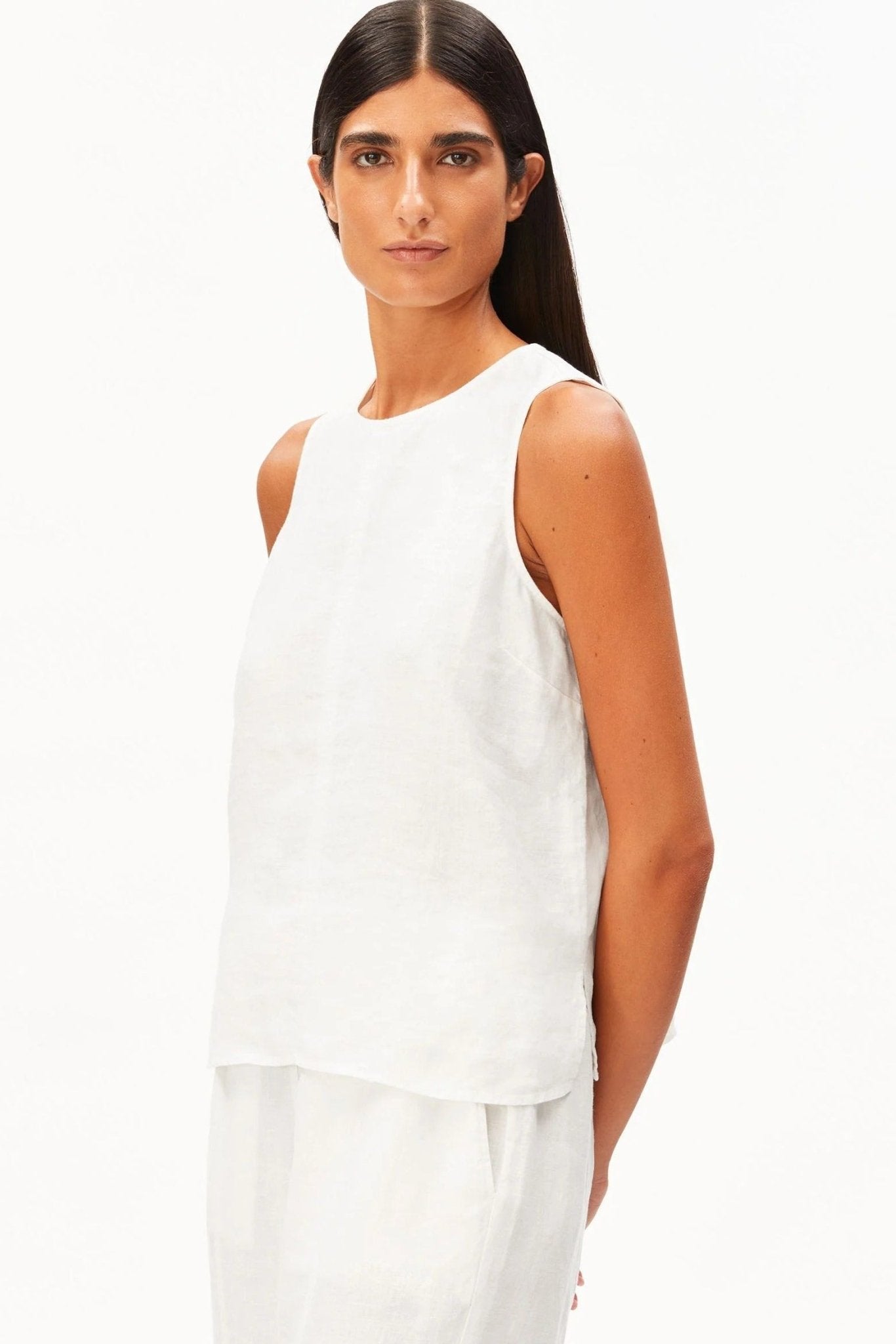 ARMEDANGELS - Pure Linen Blouse Top - White - BACKYARD