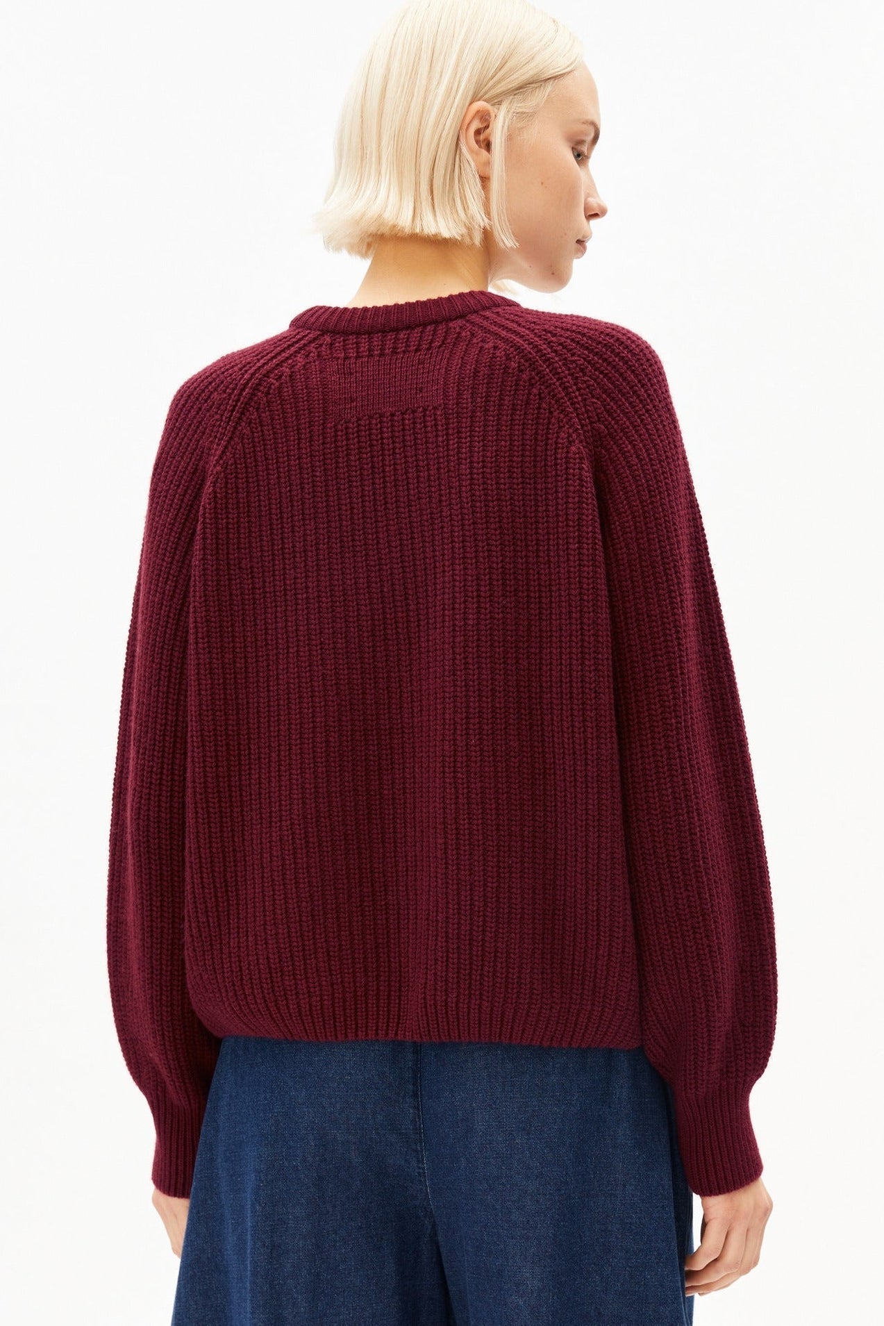 ARMEDANGELS-Rib Knit Sweater-Velvet Red-BACKYARD