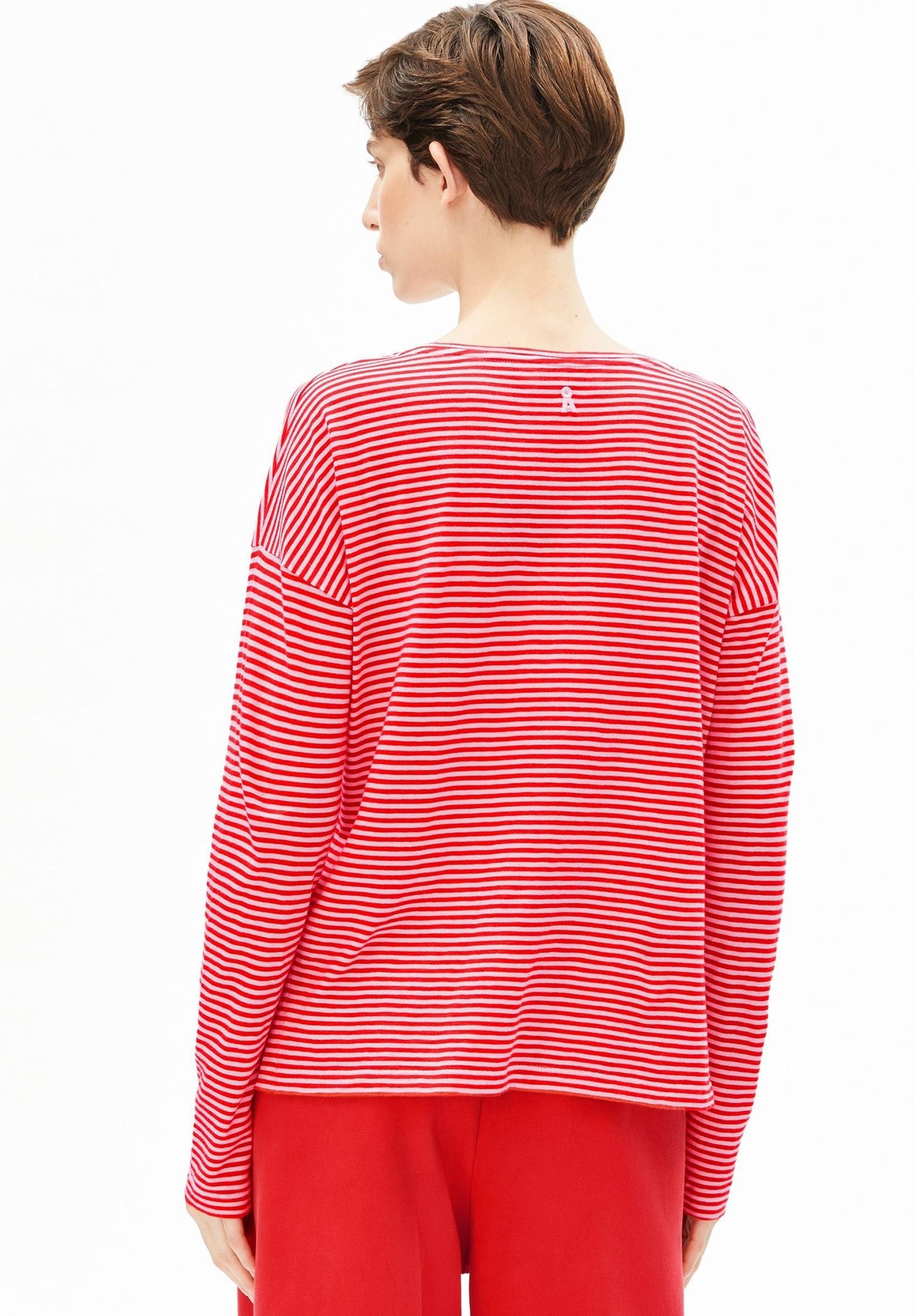 ARMEDANGELS - Xianaa Lovely Stripes - Pink Mist Mars Red - BACKYARD