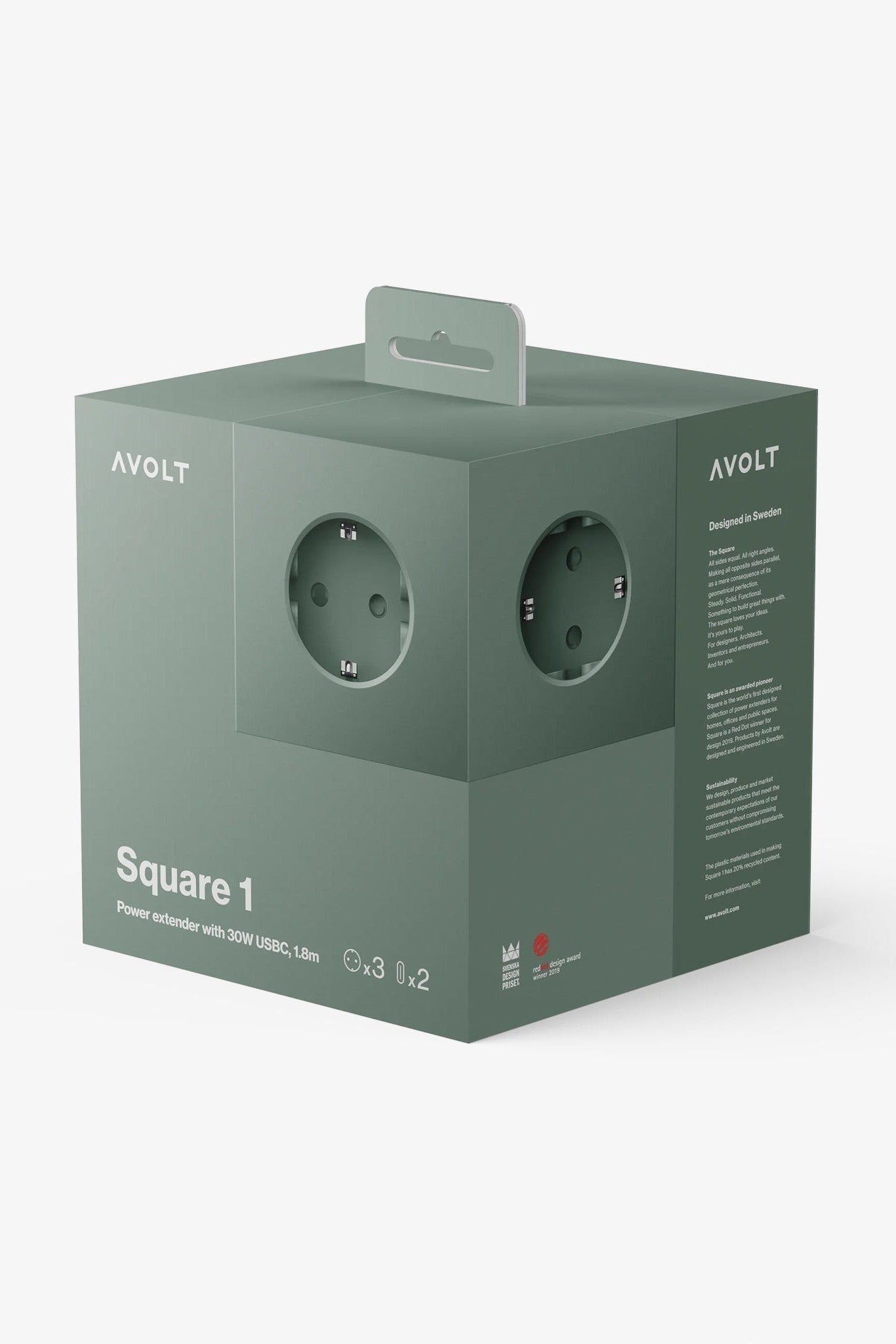 AVOLT - Square 1 USB - C & Magnet - Oak Green - BACKYARD