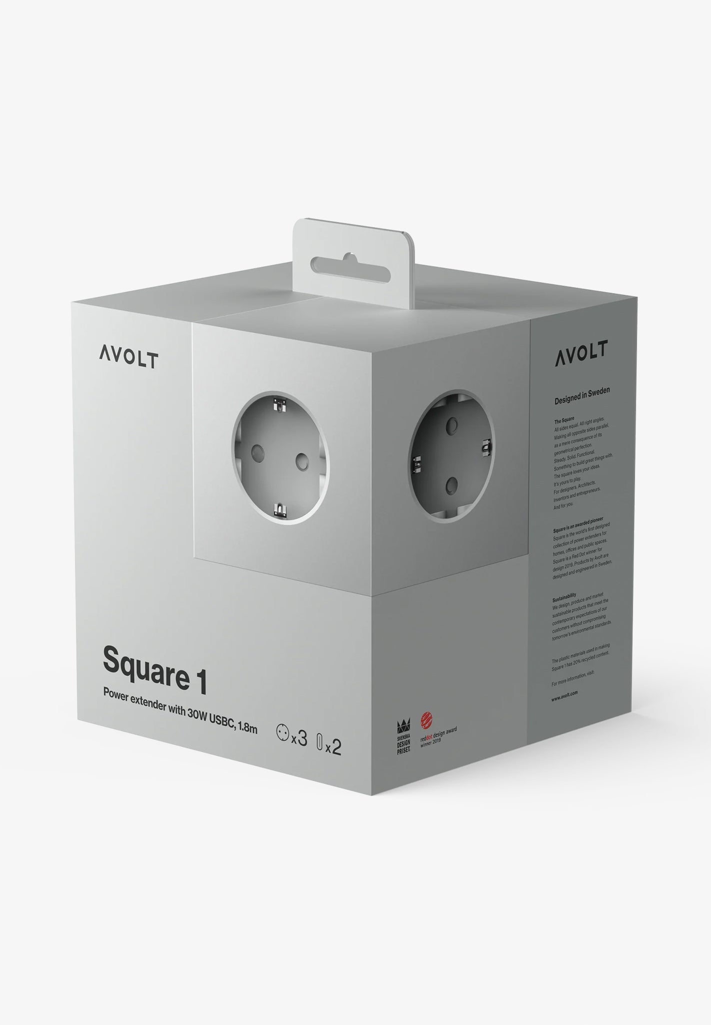 AVOLT - Square 1 USB - C & Magnet - Gotland Grey - BACKYARD