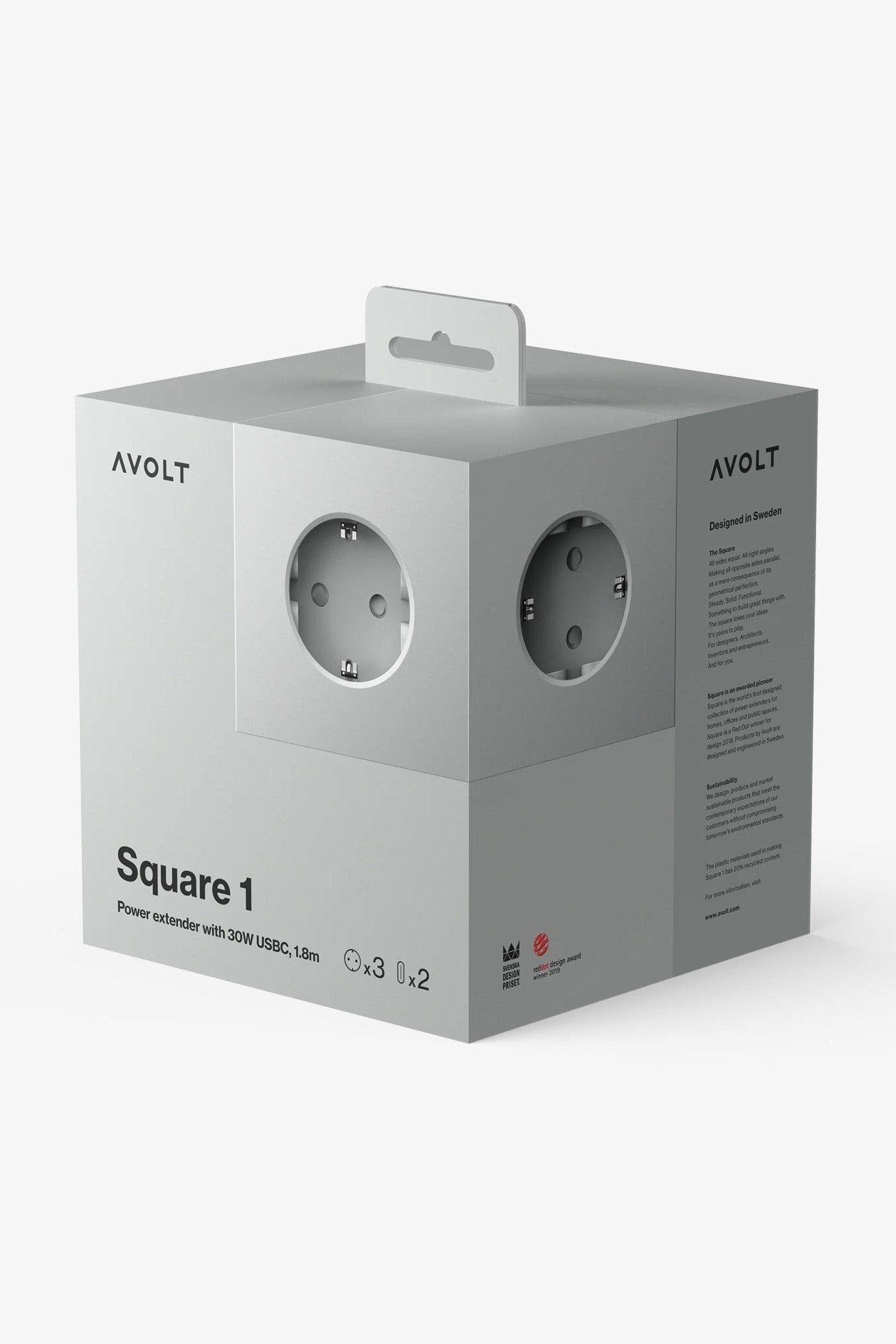 AVOLT - Square 1 USB - C & Magnet - Gotland Grey - BACKYARD