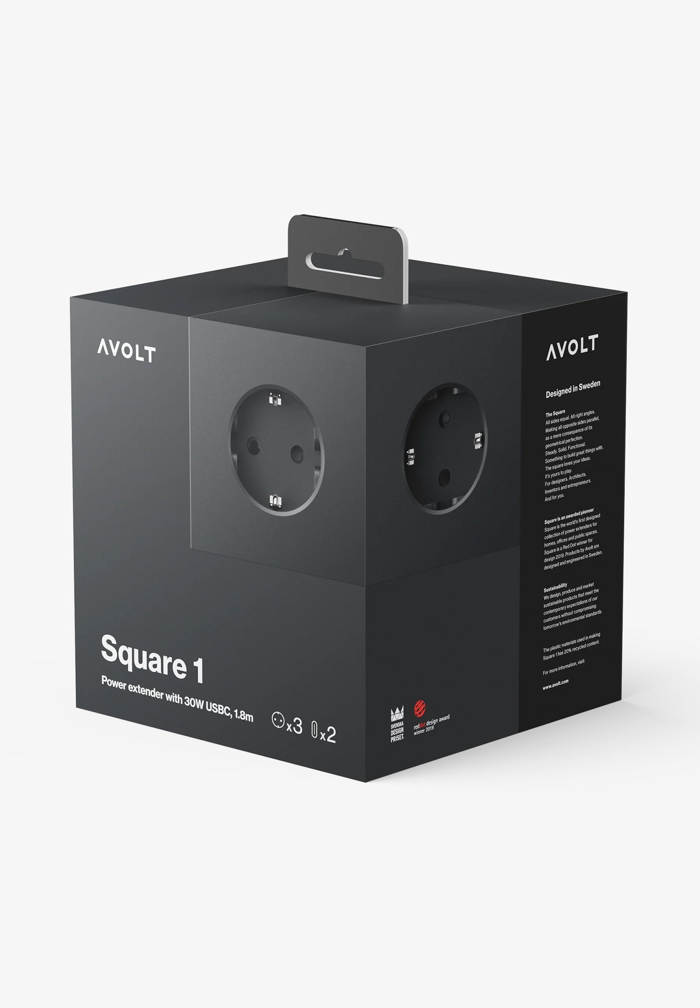 AVOLT - Square 1 USB - C & Magnet - Stockholm Black - BACKYARD