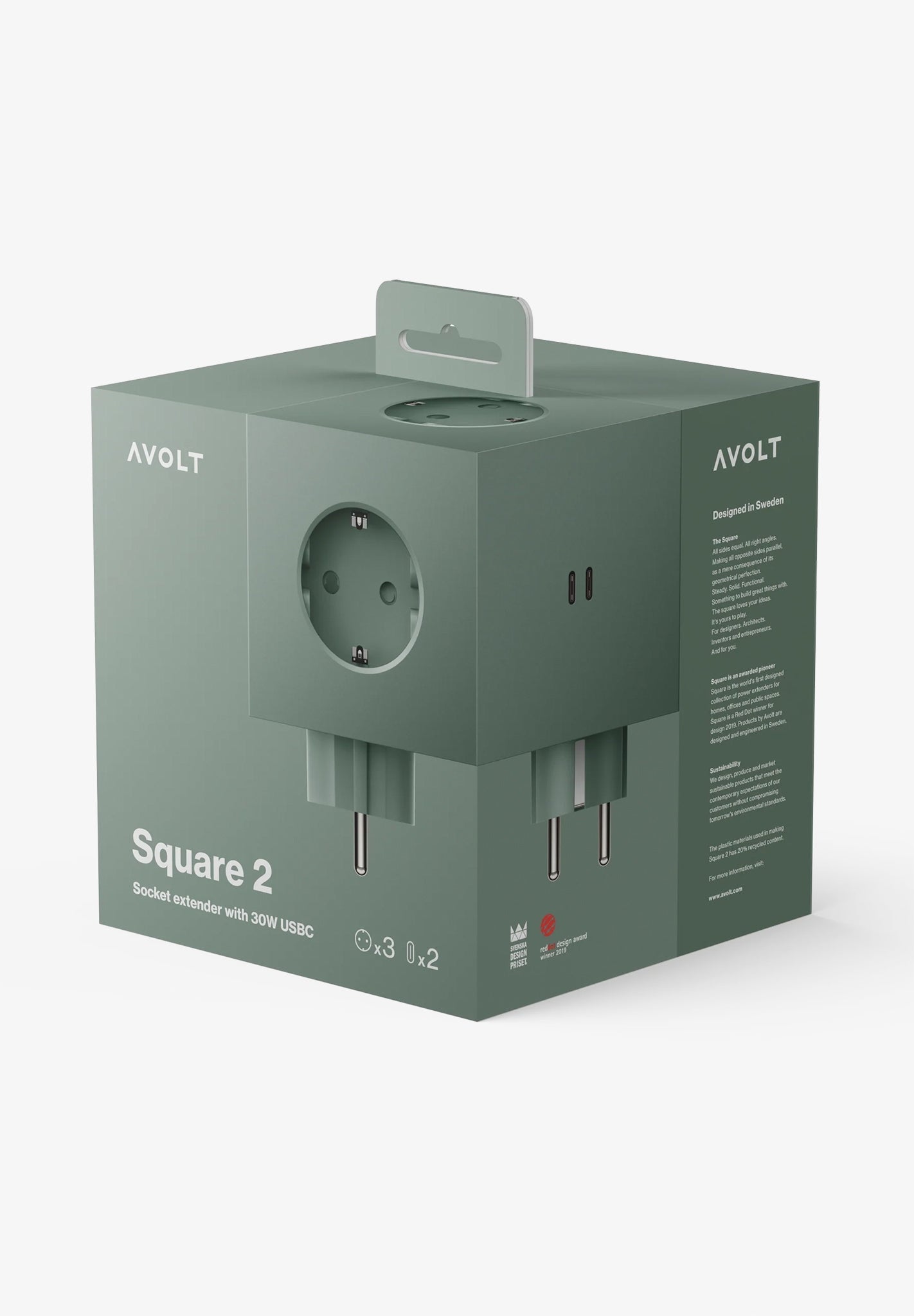 AVOLT - Square 2 - Oak Green - BACKYARD