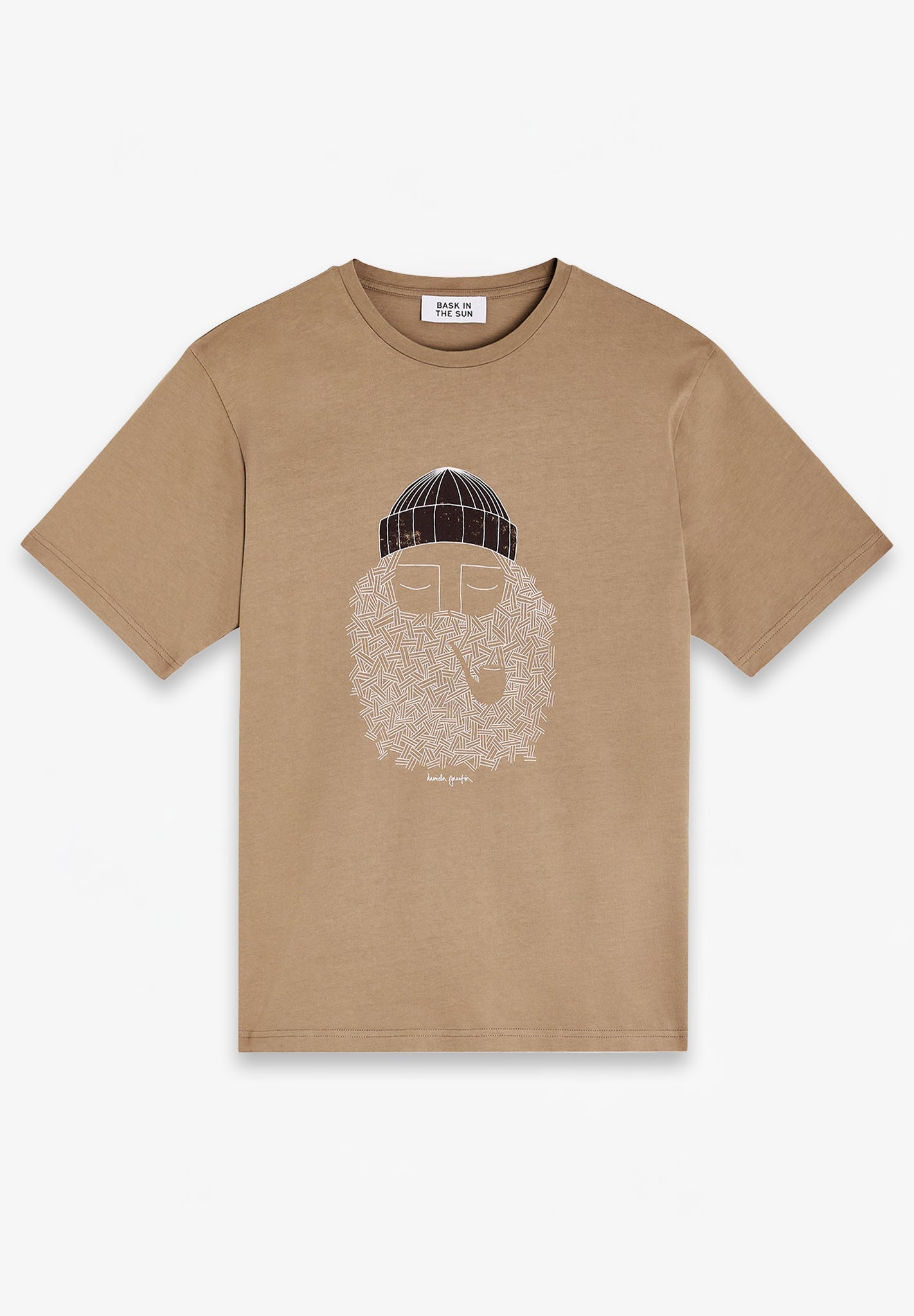 BASK IN THE SUN - Smoking Pipe Tee - Taupe - BACKYARD