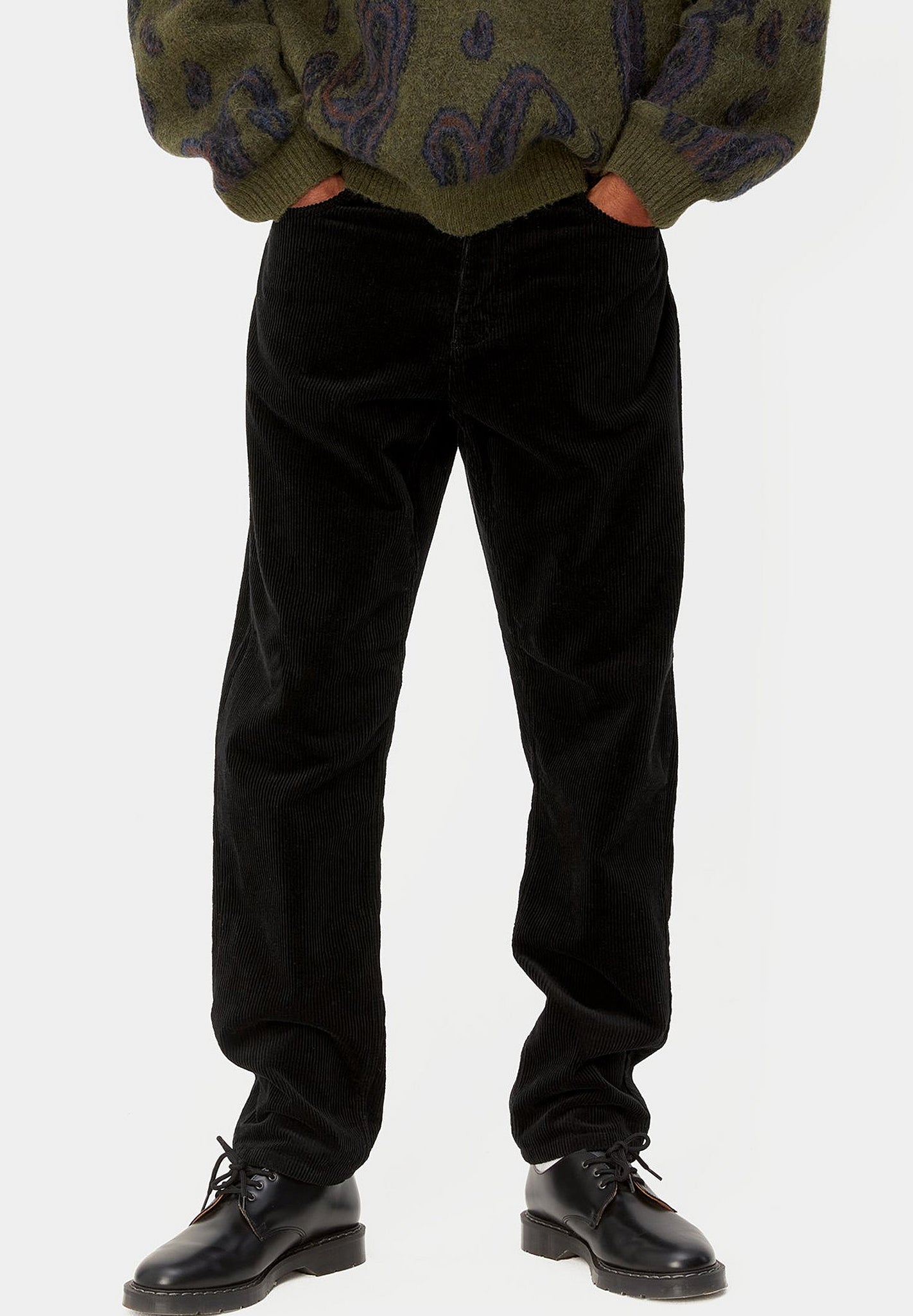 CARHARTT WIP - Newel Pant Cord - Black Rinsed - BACKYARD