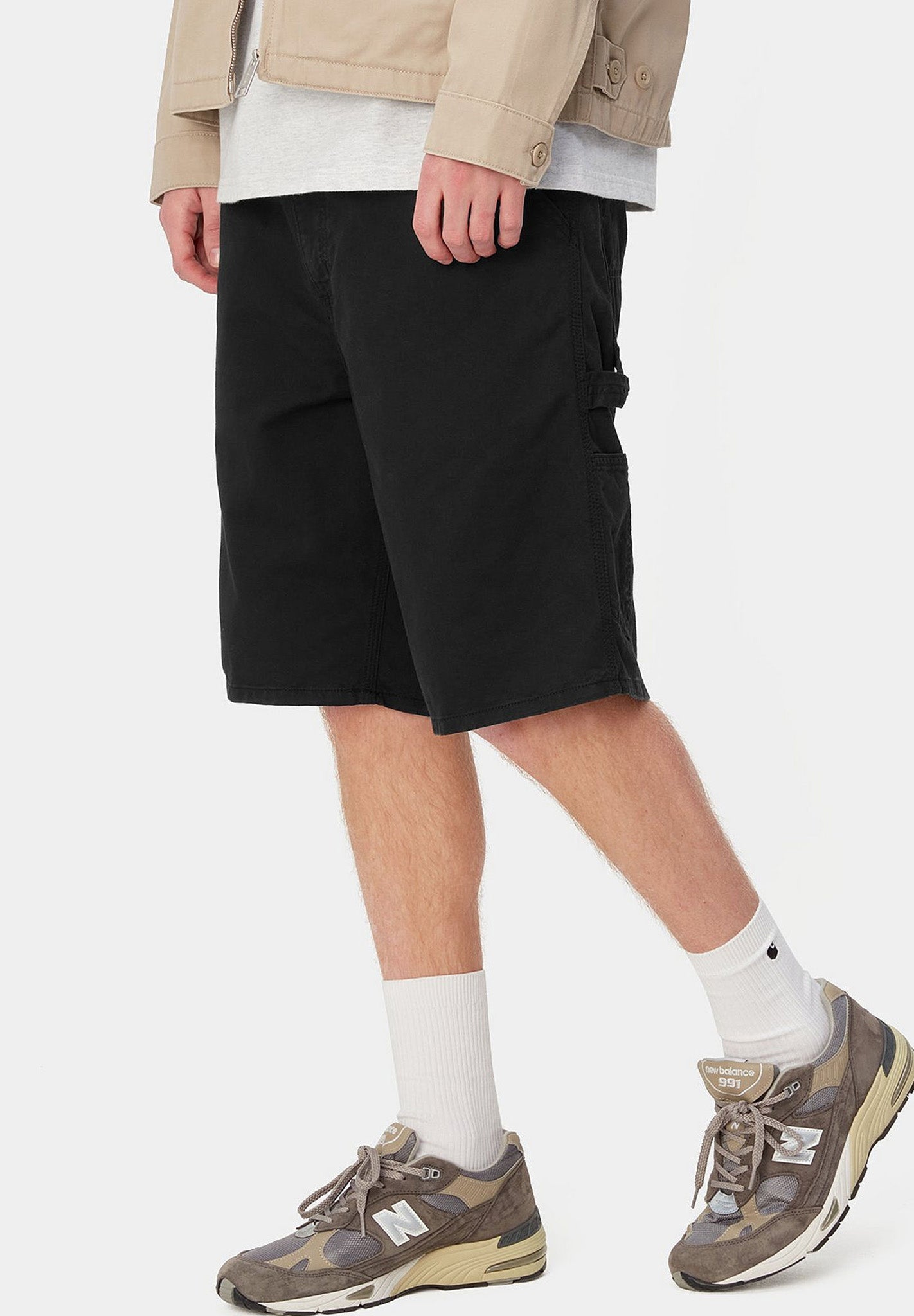 CARHARTT WIP - Single Knee Short - Black Garment Dyed - BACKYARD