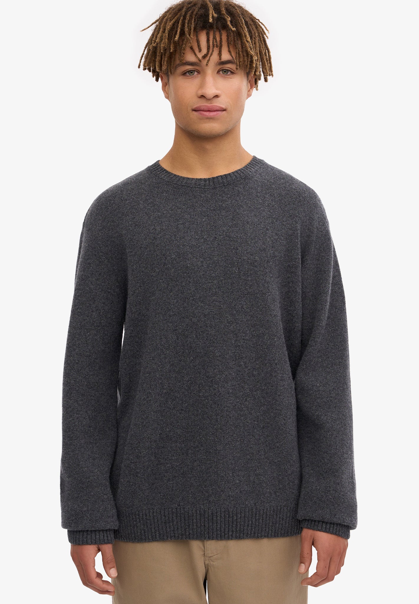 COLORFUL STANDARD - Classic Merino Wool Crew - Lava Grey - BACKYARD
