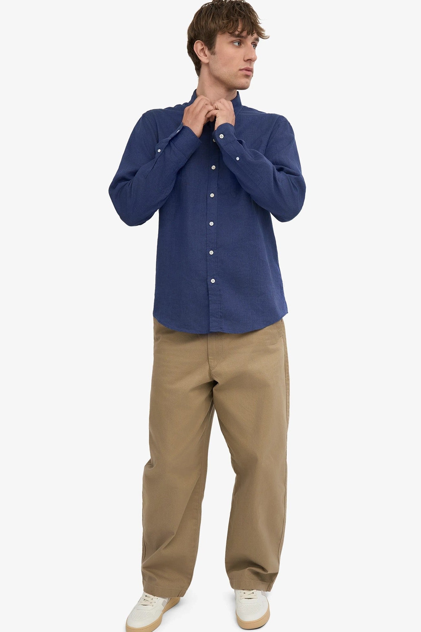 COLORFUL STANDARD - Linen Shirt - Petrol Blue - BACKYARD