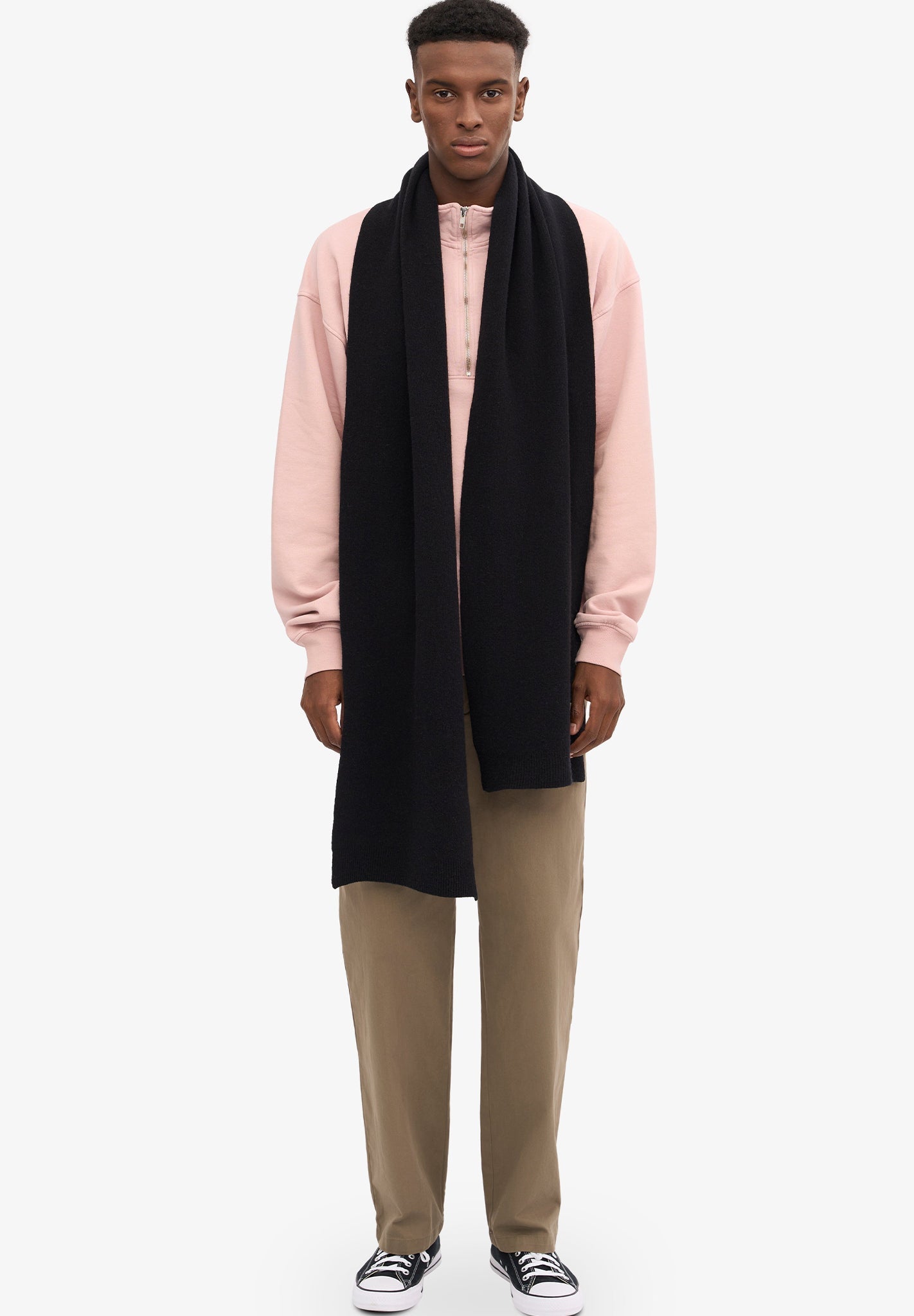 COLORFUL STANDARD - Merino Wool Scarf - Deep Black - BACKYARD