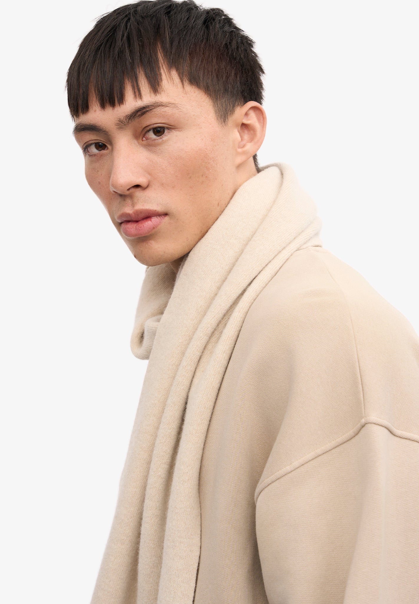 COLORFUL STANDARD - Merino Wool Scarf - Ivory White - BACKYARD