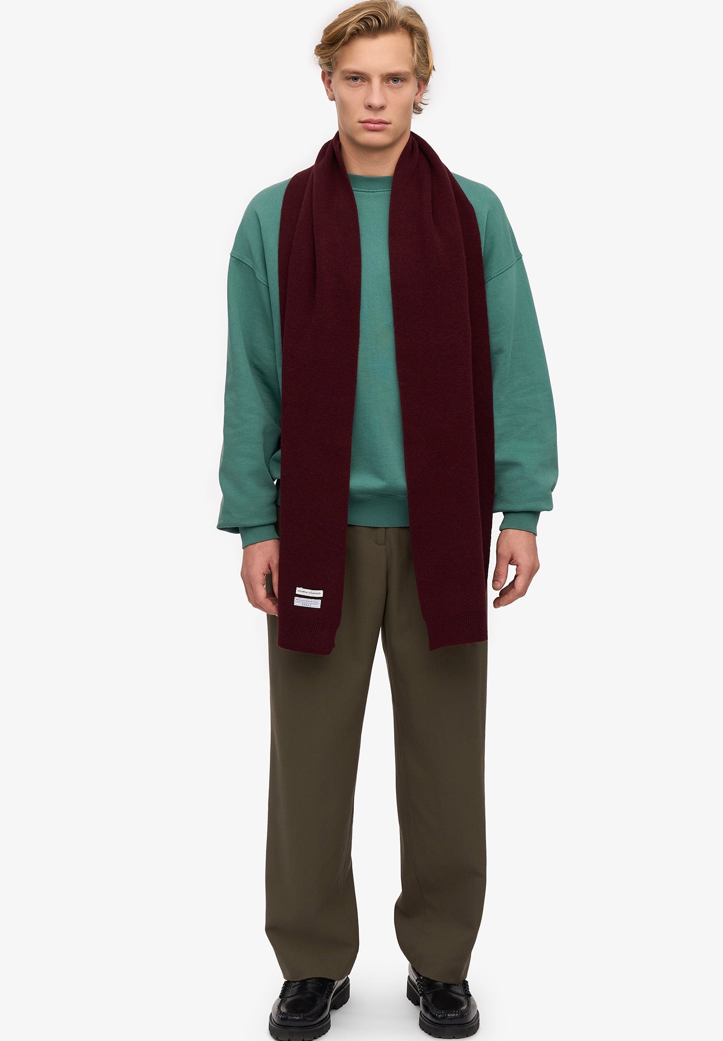 COLORFUL STANDARD - Merino Wool Scarf - Oxblood Red - BACKYARD