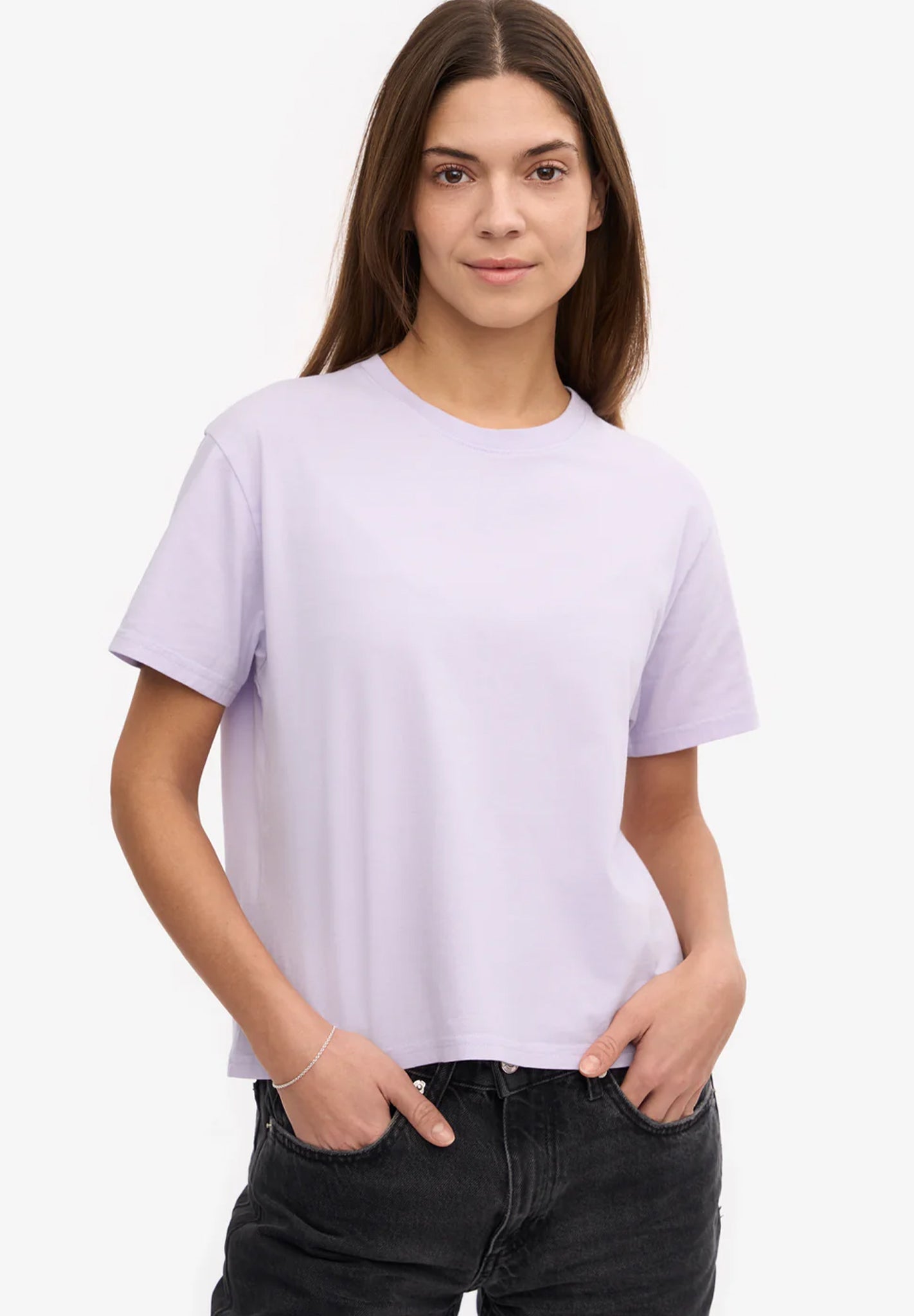 COLORFUL STANDARD - Organic Boxy Crop Tee - Soft Lavender - BACKYARD