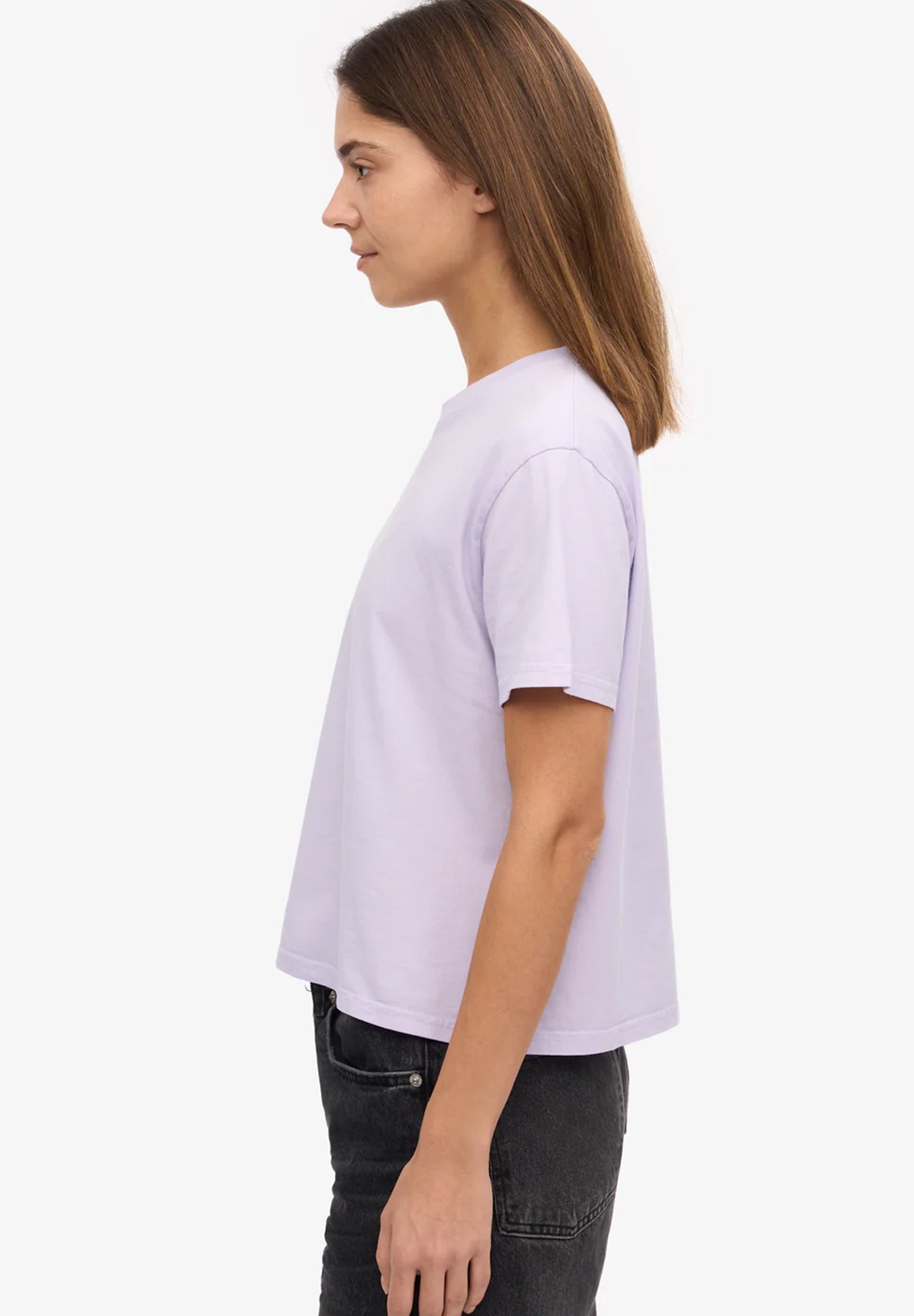 COLORFUL STANDARD - Organic Boxy Crop Tee - Soft Lavender - BACKYARD