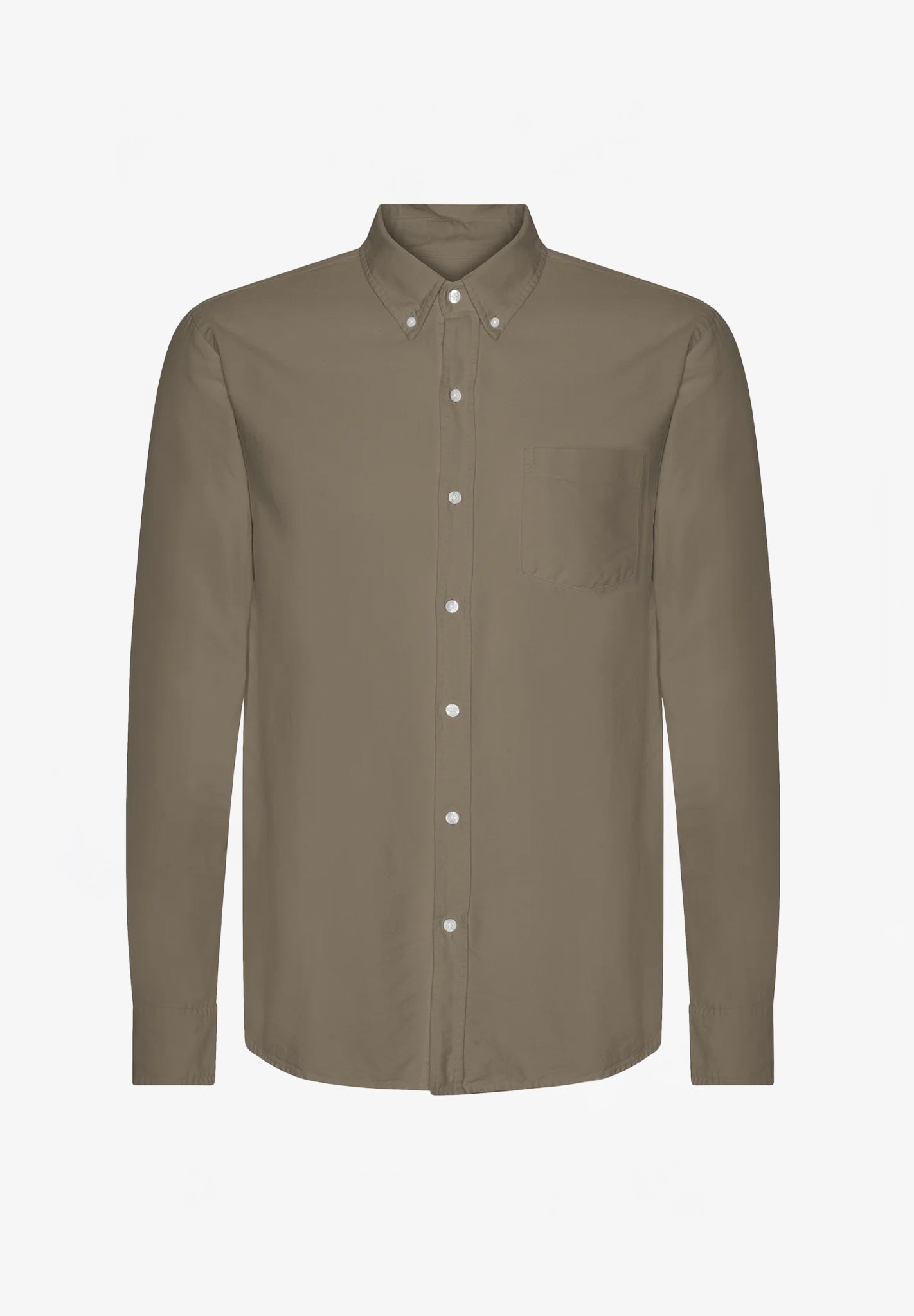 COLORFUL STANDARD - Organic Button Down Shirt - Dusty Olive - BACKYARD