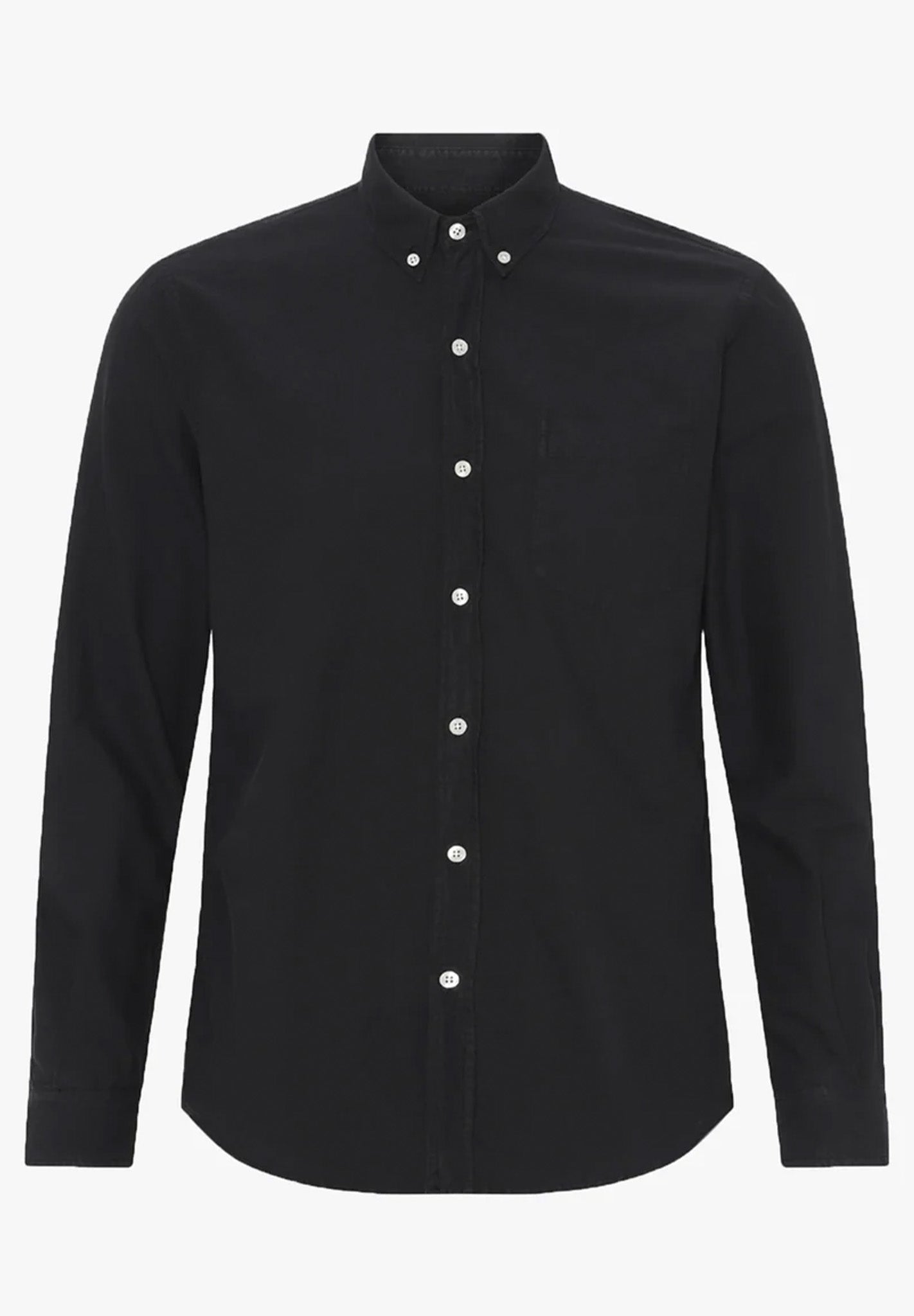 COLORFUL STANDARD - Organic Button Down Shirt - Deep Black - BACKYARD