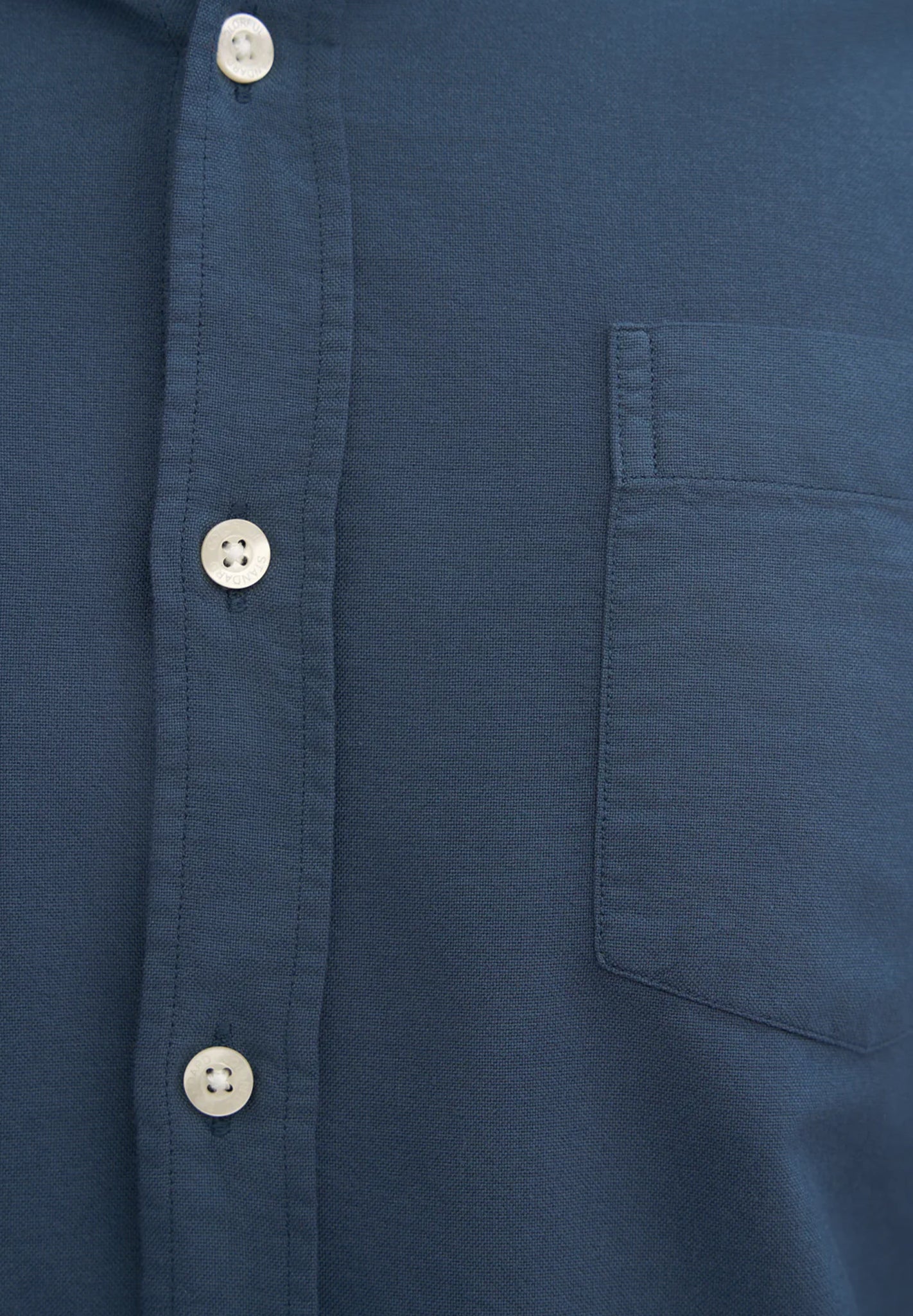 COLORFUL STANDARD - Organic Button Down Shirt - Petrol Blue - BACKYARD