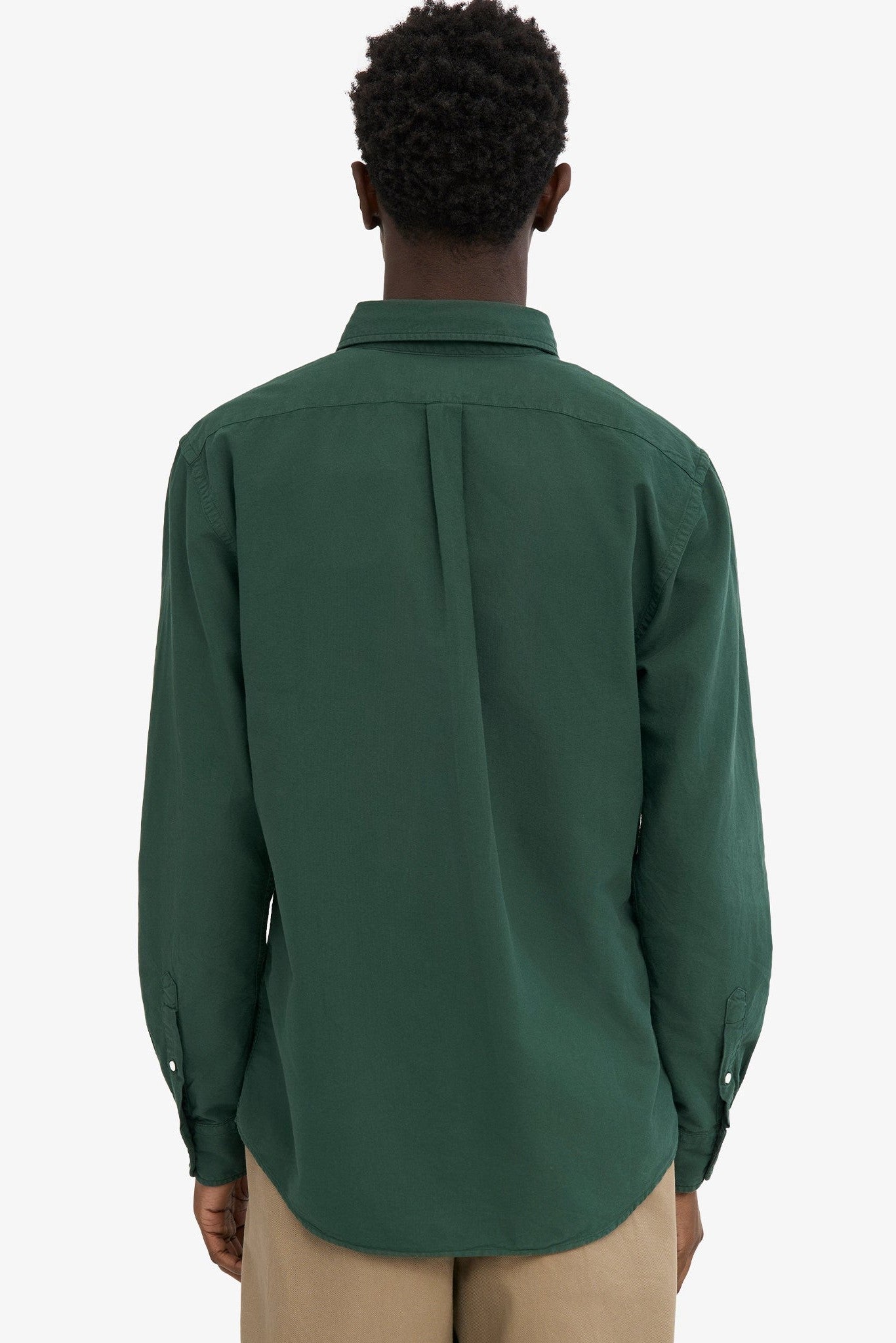 COLORFUL STANDARD - Organic Button Down Shirt - Emerald Green - BACKYARD