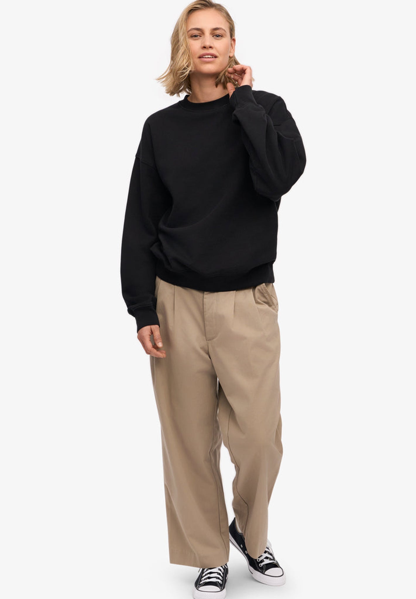 COLORFUL STANDARD - Organic Oversized Crew - Deep Black - BACKYARD