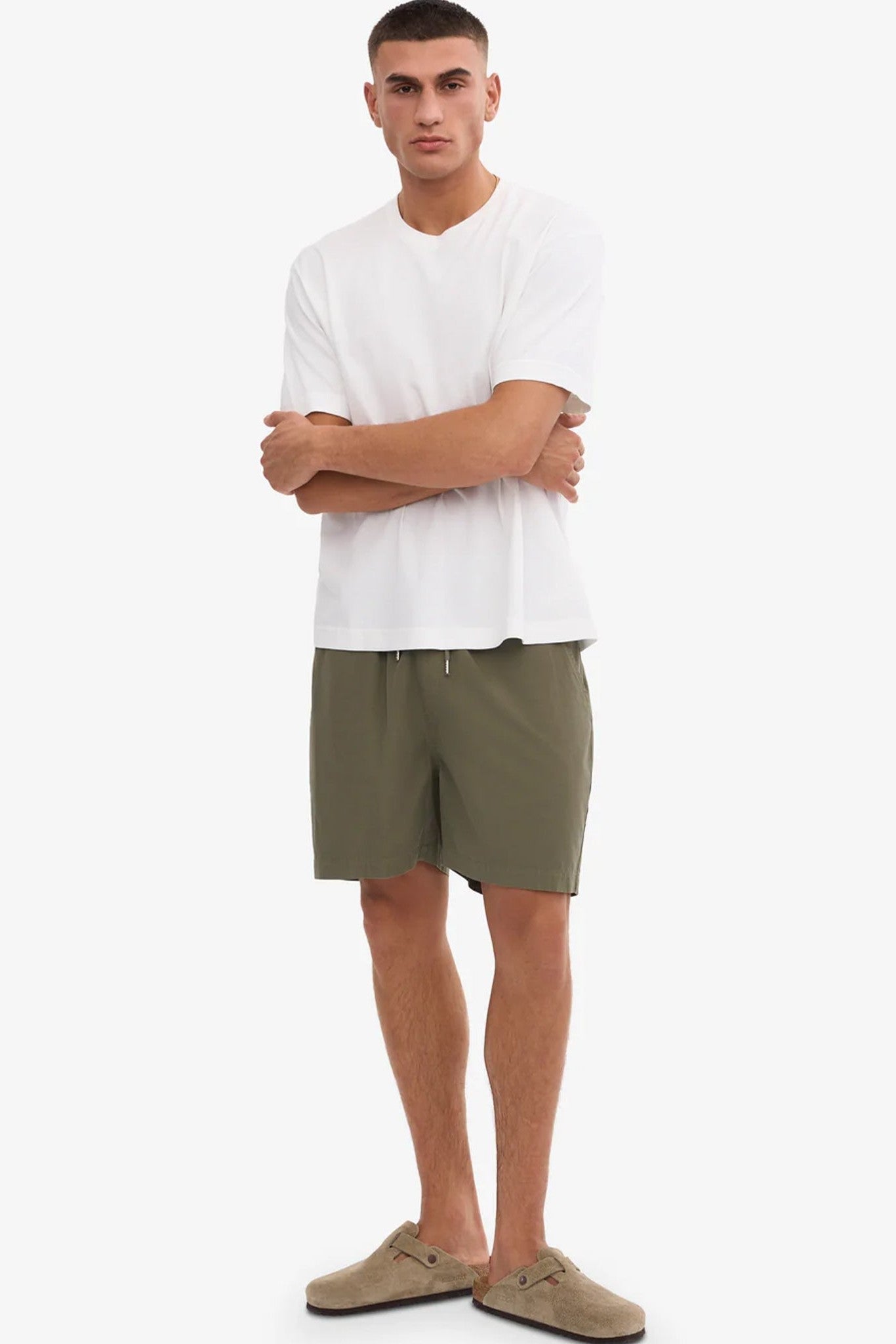 COLORFUL STANDARD - Organic Twill Shorts - Dusty Olive - BACKYARD