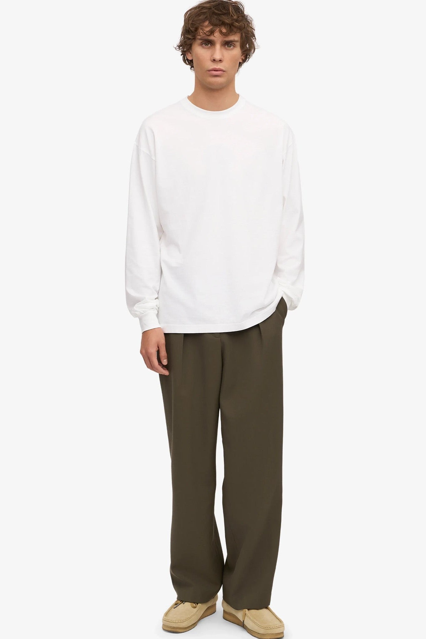 COLORFUL STANDARD - Oversized Organic L/S T-Shirt - Optical White - BACKYARD