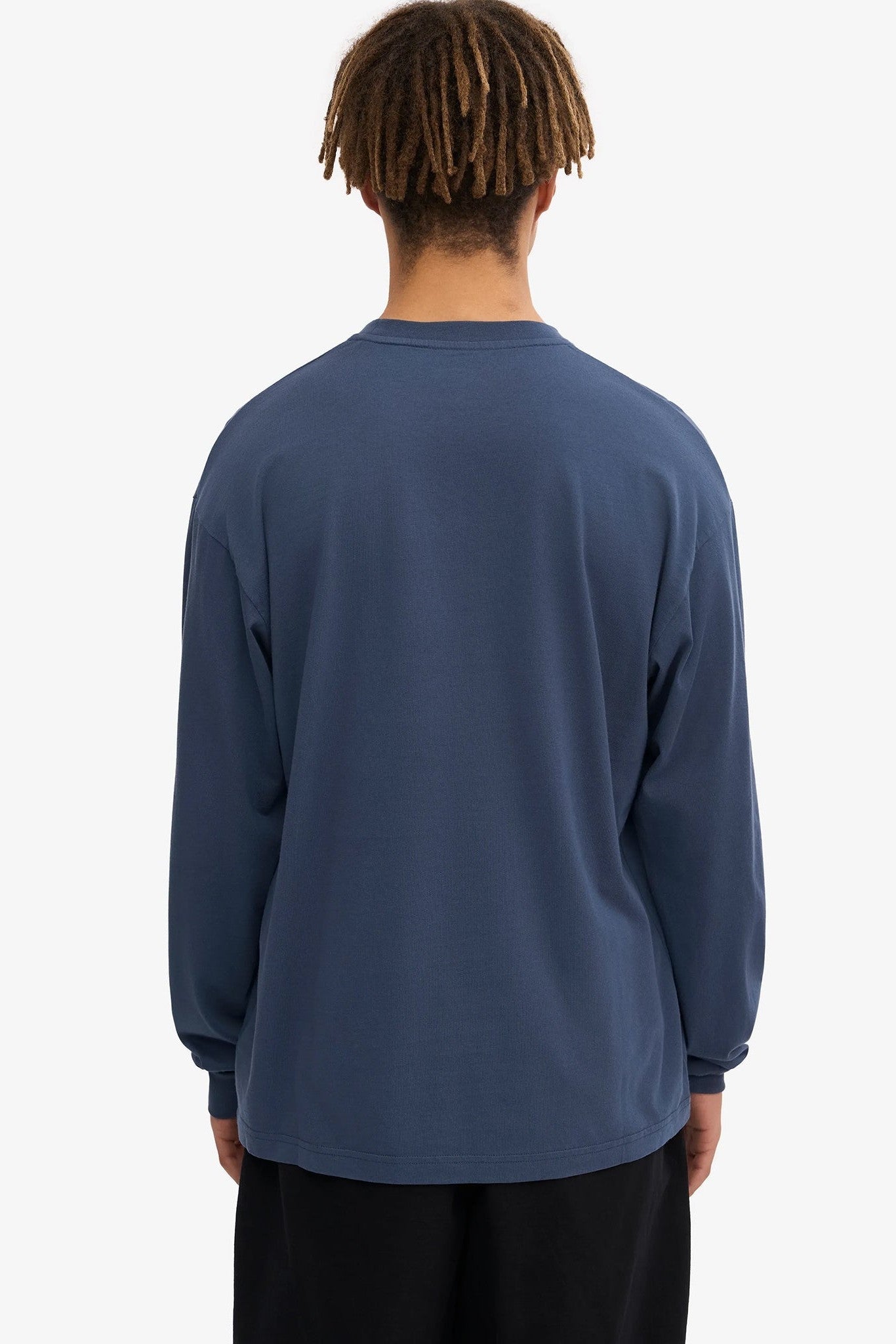 COLORFUL STANDARD - Oversized Organic L/S T-Shirt - Petrol Blue - BACKYARD