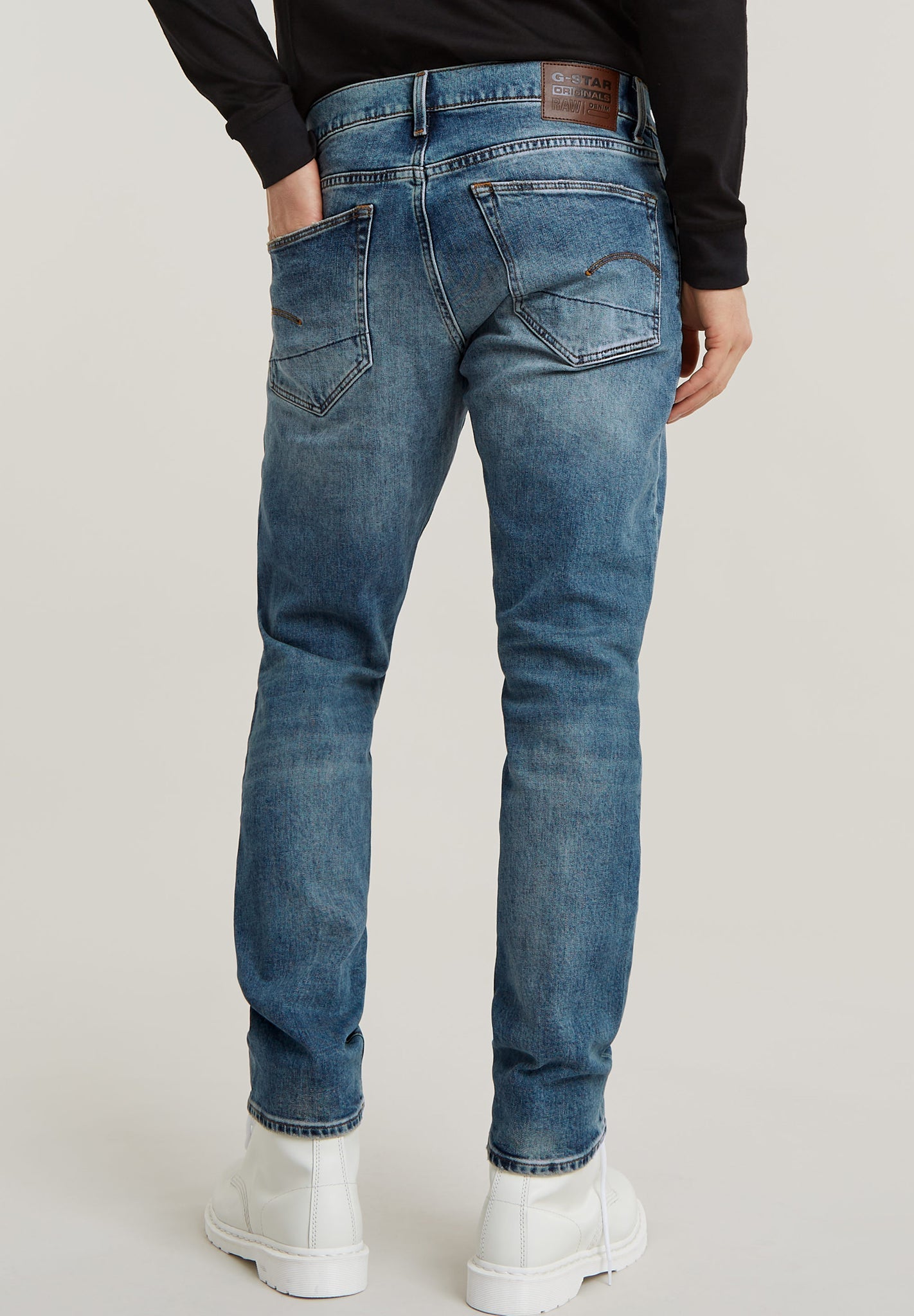 G - STAR - 3301 Regular Tapered - Vintage Azure - BACKYARD