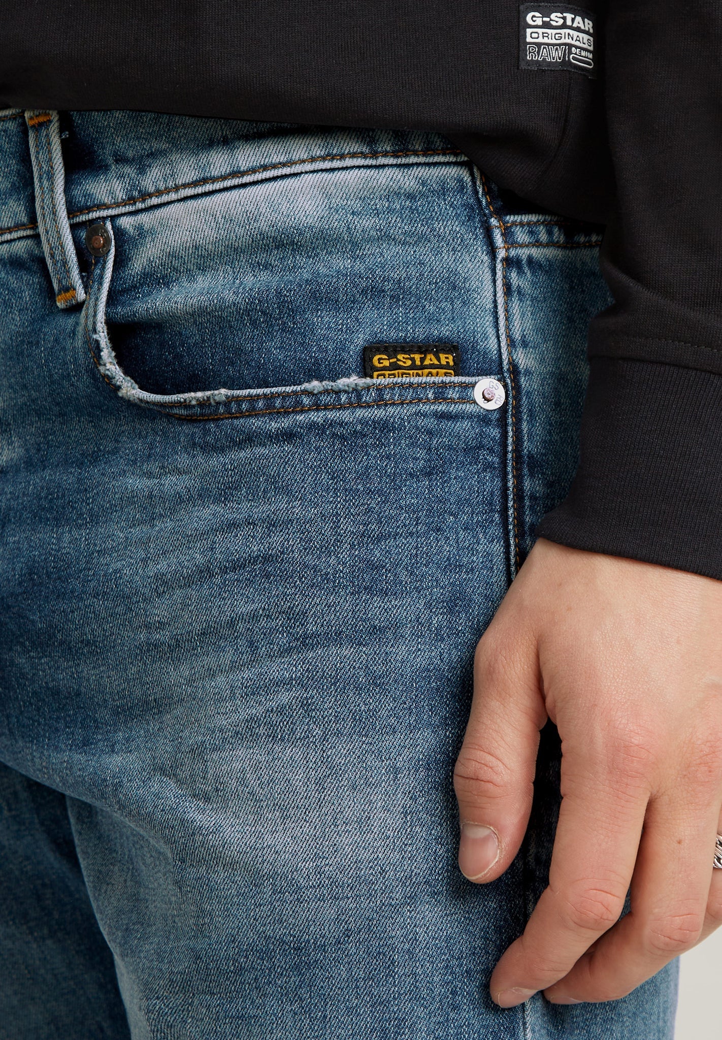 G - STAR - 3301 Regular Tapered - Vintage Azure - BACKYARD