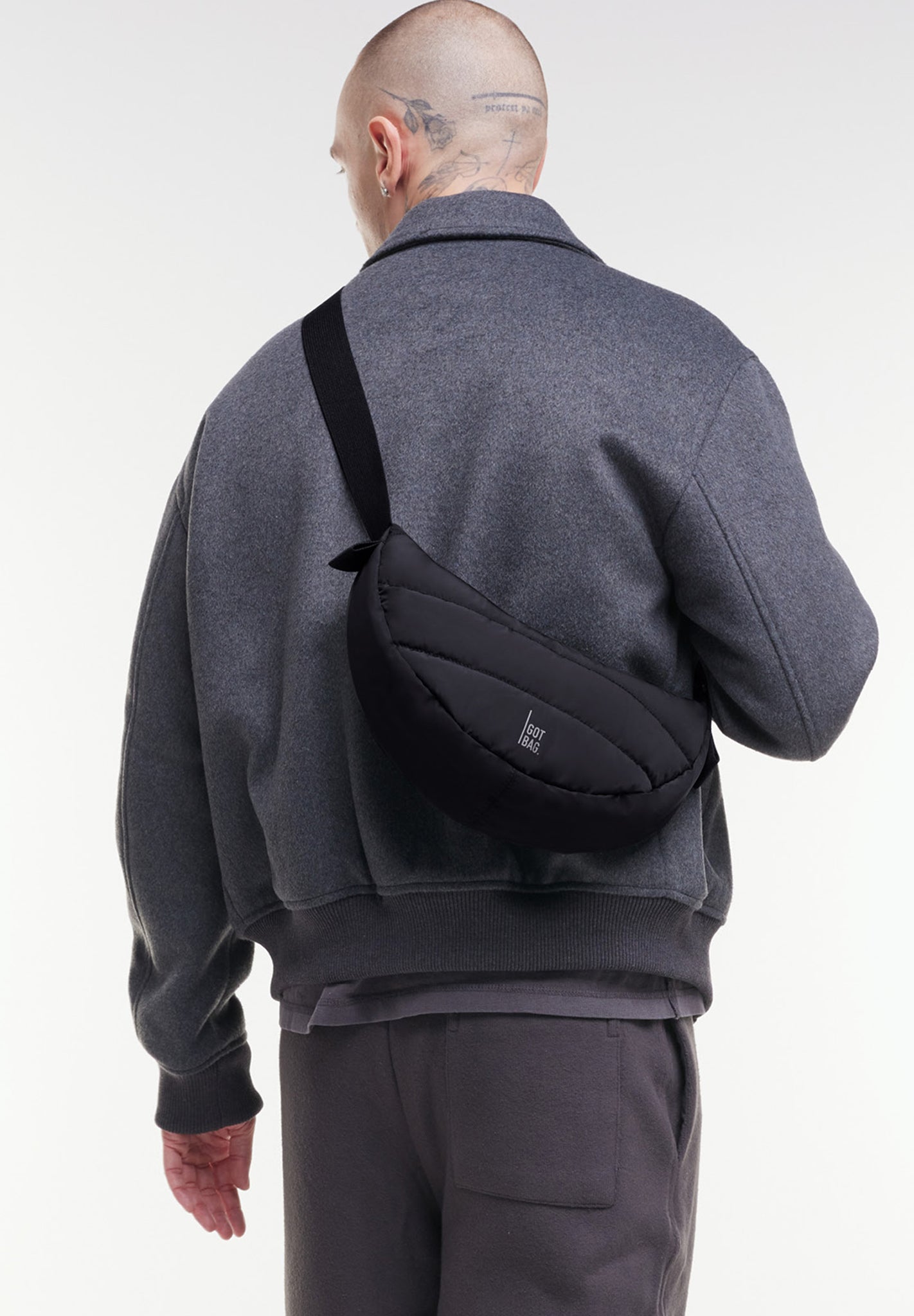 GOT BAG - Puffer Moon Bag Small - Black Monochrome - BACKYARD