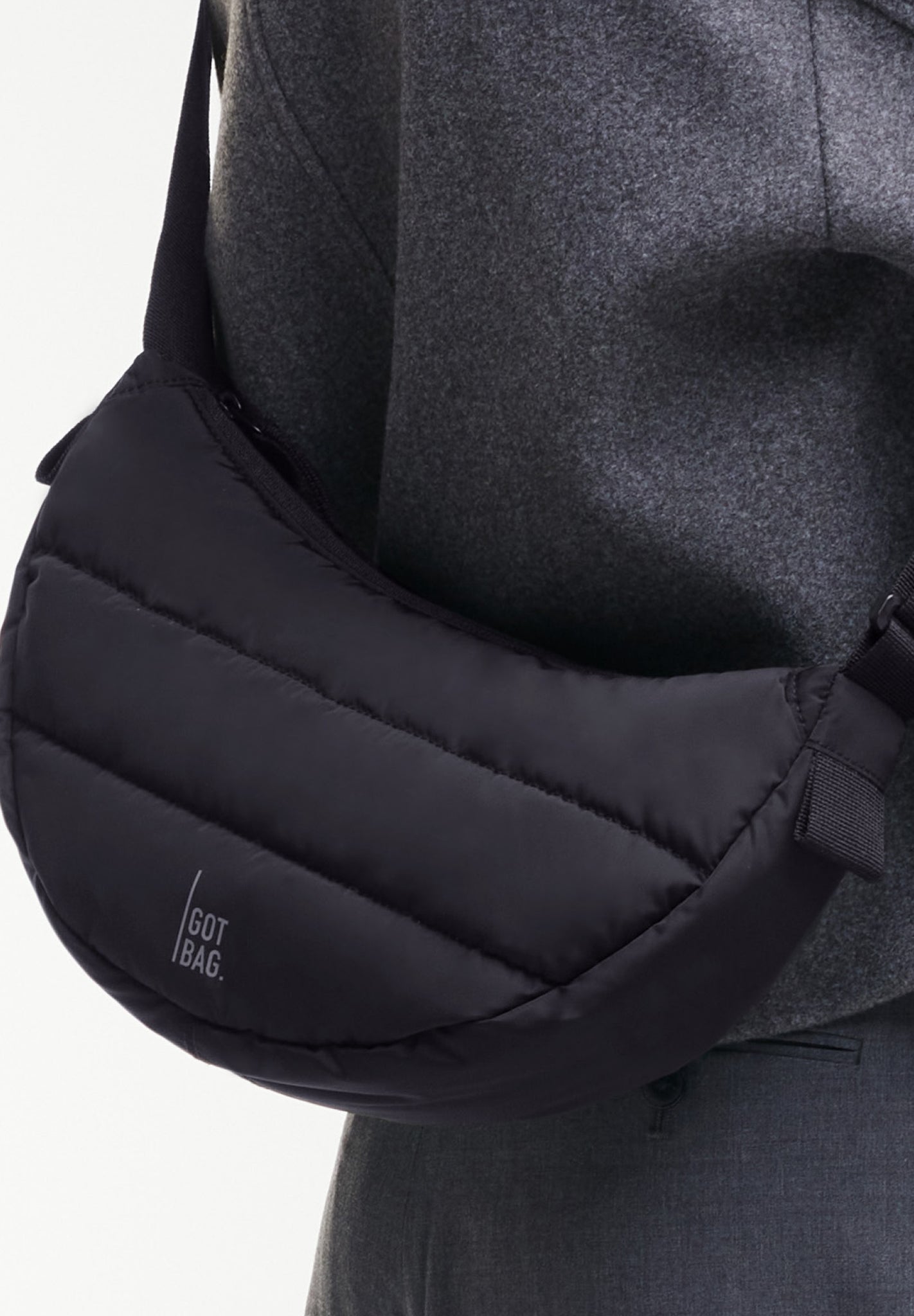 GOT BAG - Puffer Moon Bag Small - Black Monochrome - BACKYARD