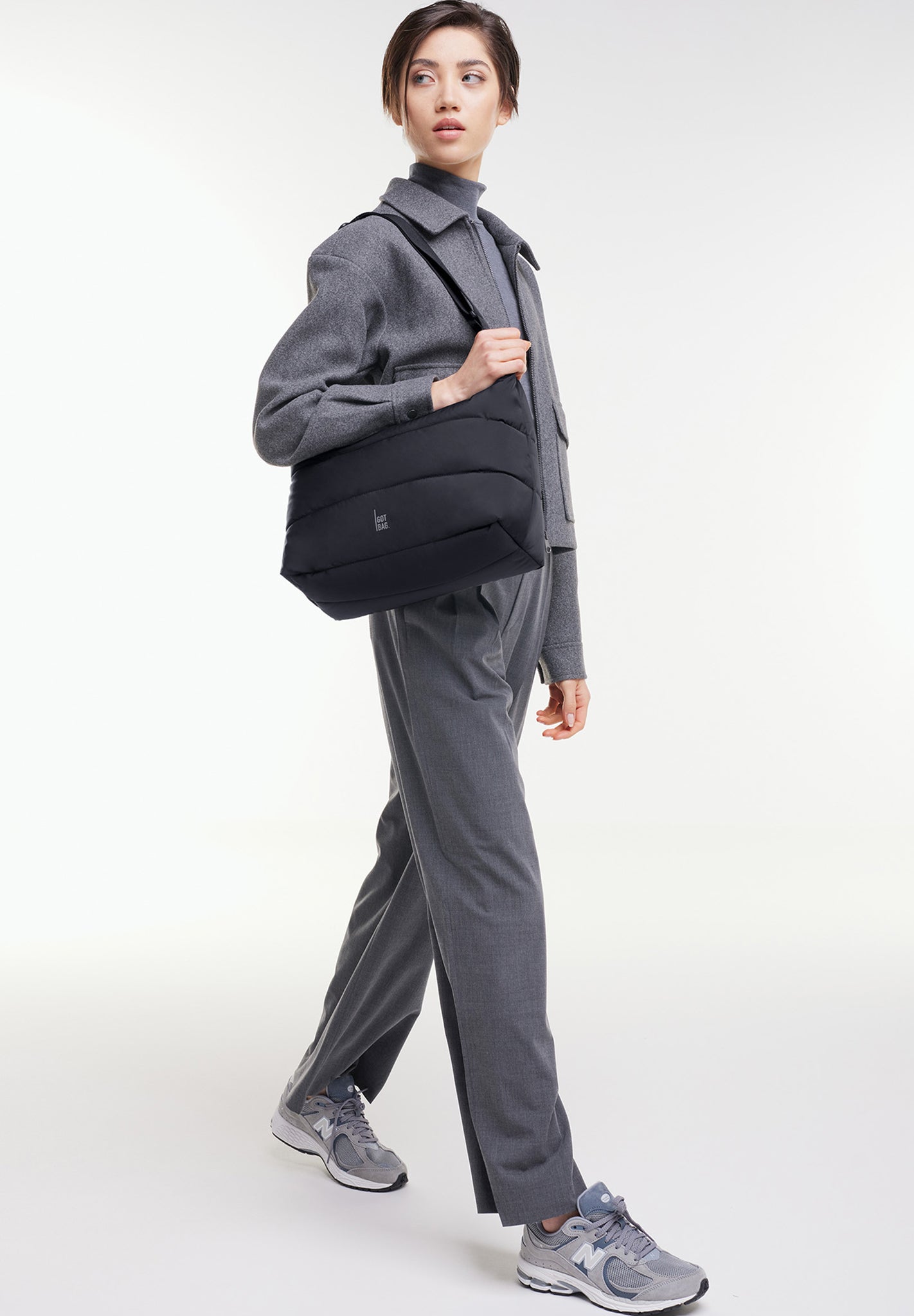 GOT BAG - Puffer Square Bag Large - Black Monochrome - BACKYARD