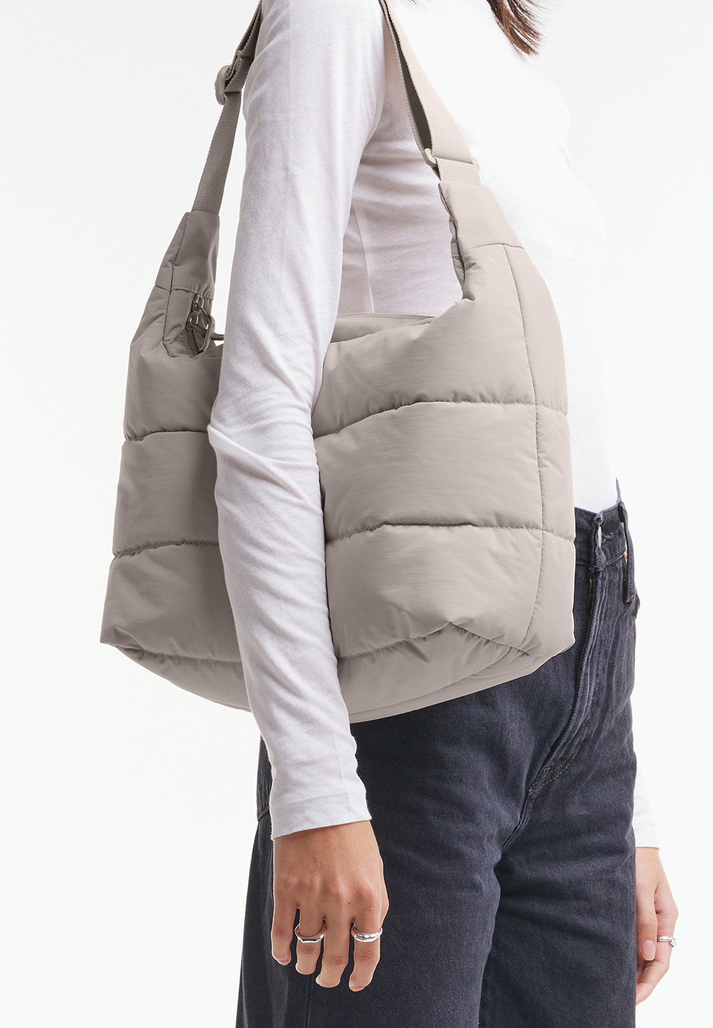 GOT BAG - Puffer Square Bag Large - Scallop Monochrome - BACKYARD