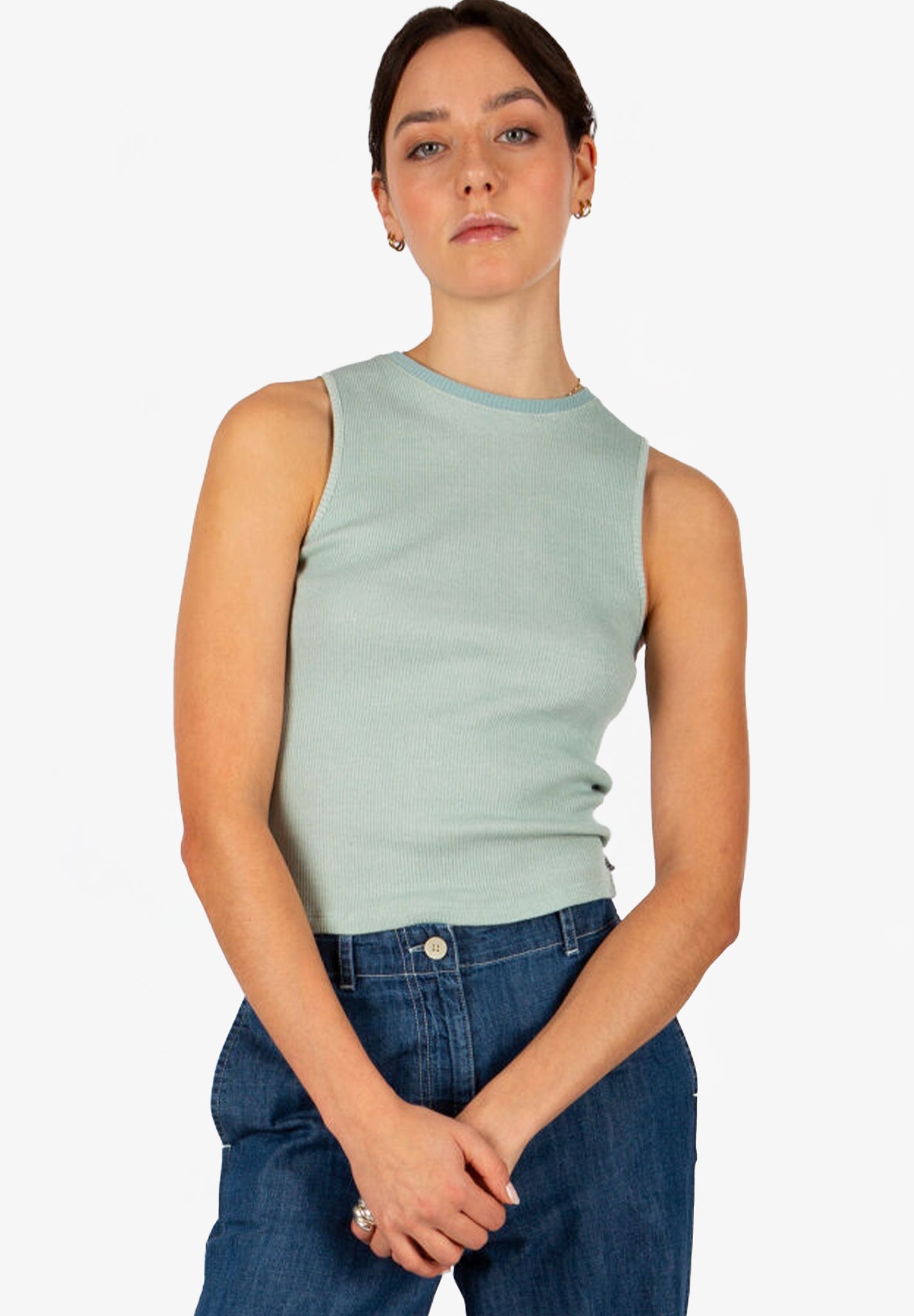 IRIEDAILY - 2 Tone Rib Tanktop - Light Sage - BACKYARD