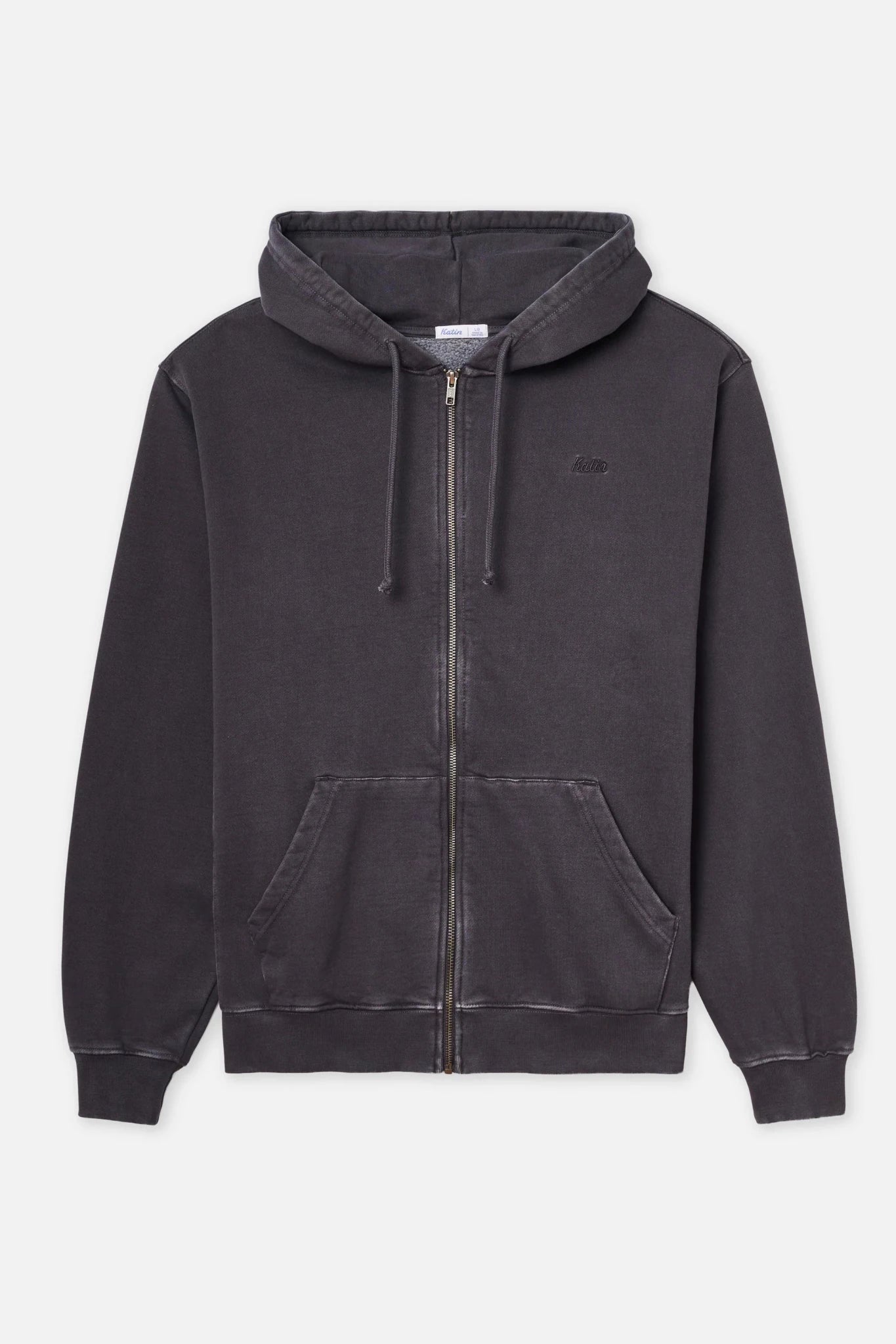 KATIN - EMB Full Zip Hood Fleece - Sea Storm - BACKYARD