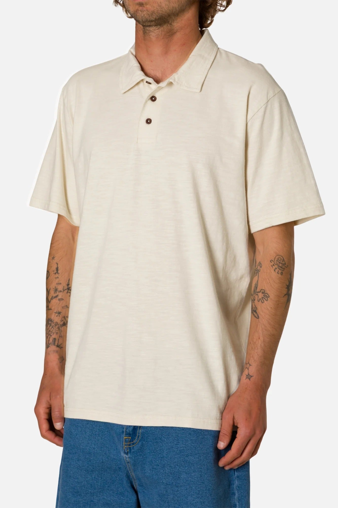 KATIN - Slub Polo - Vintage White - BACKYARD