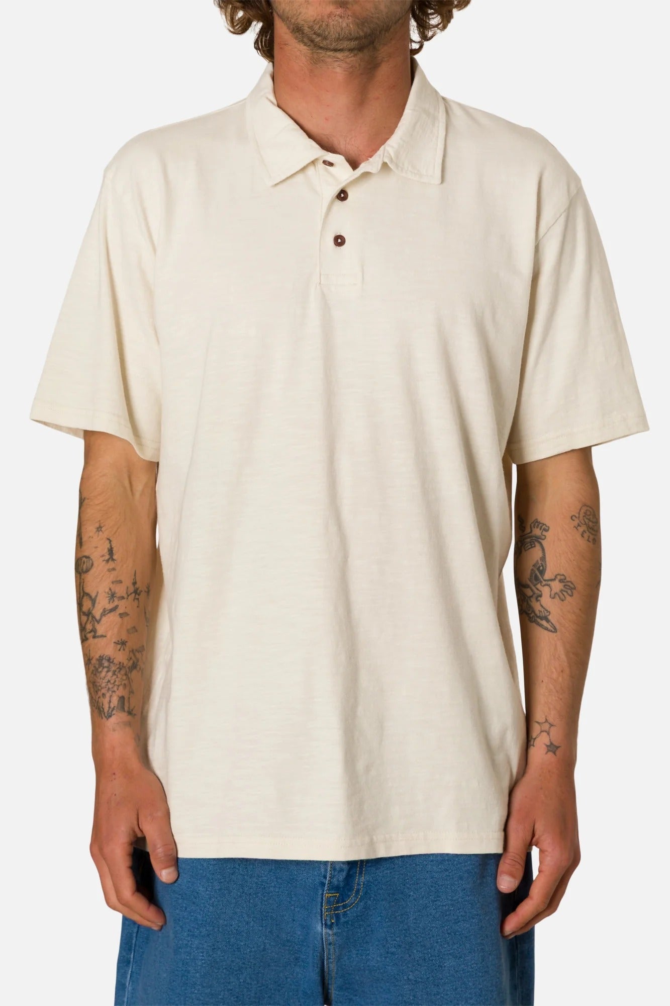 KATIN - Slub Polo - Vintage White - BACKYARD