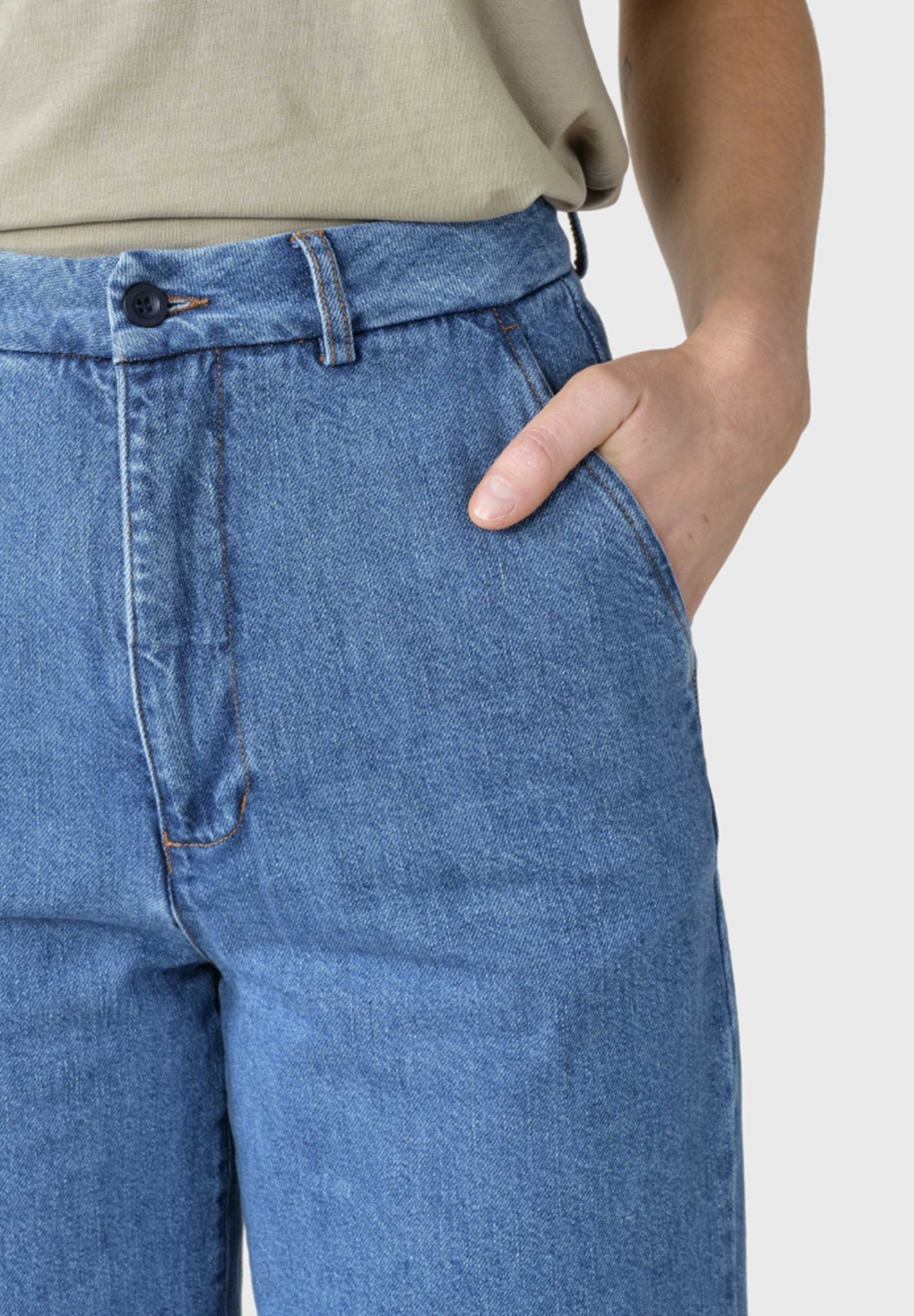 KLITMOLLER COLLECTIVE - Lydia Denim Pants - Light Blue Stonewash - BACKYARD