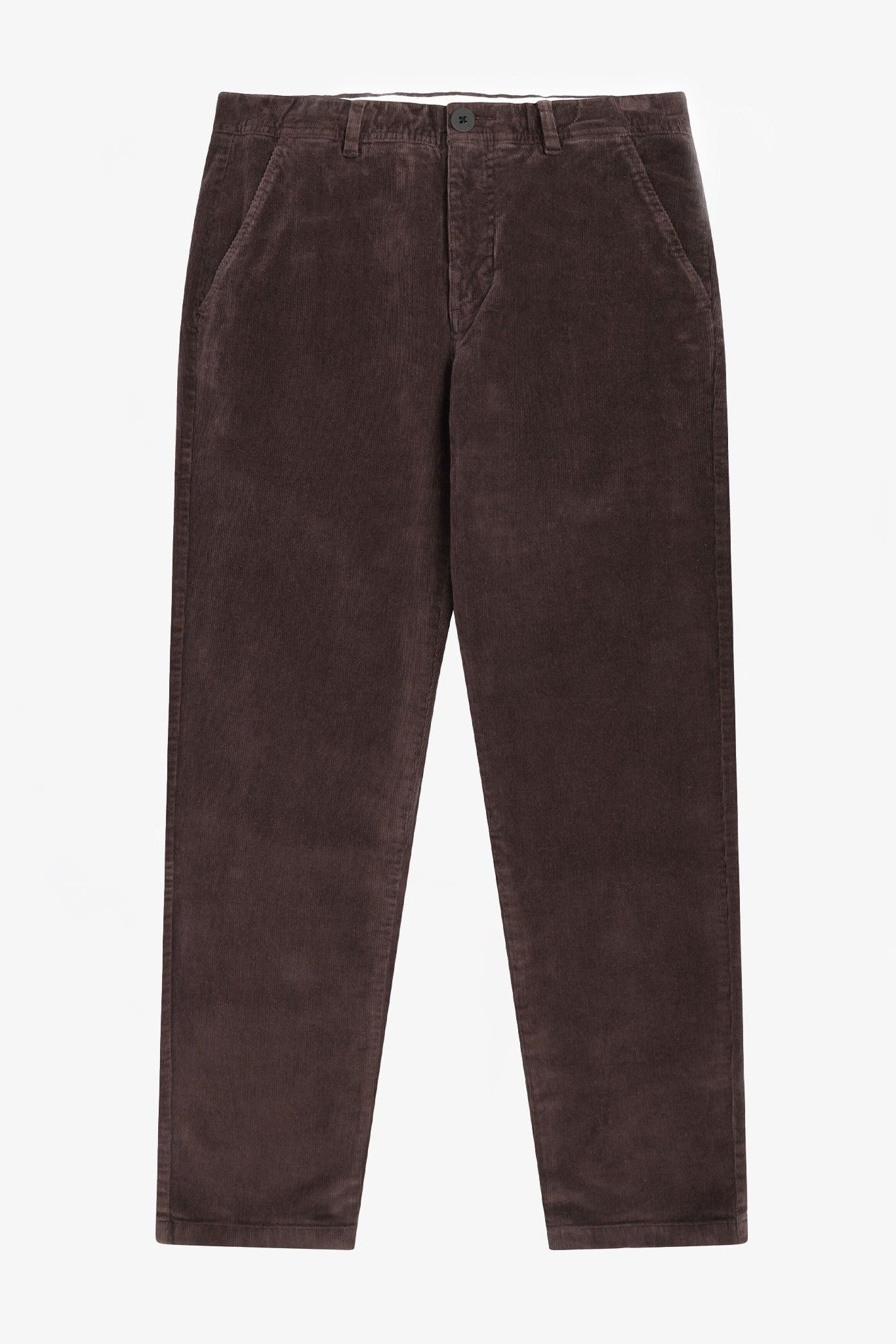 KNOWLEDGE COTTON - Chuck Fine Cord Chino Pants - Chocolate Torte - BACKYARD