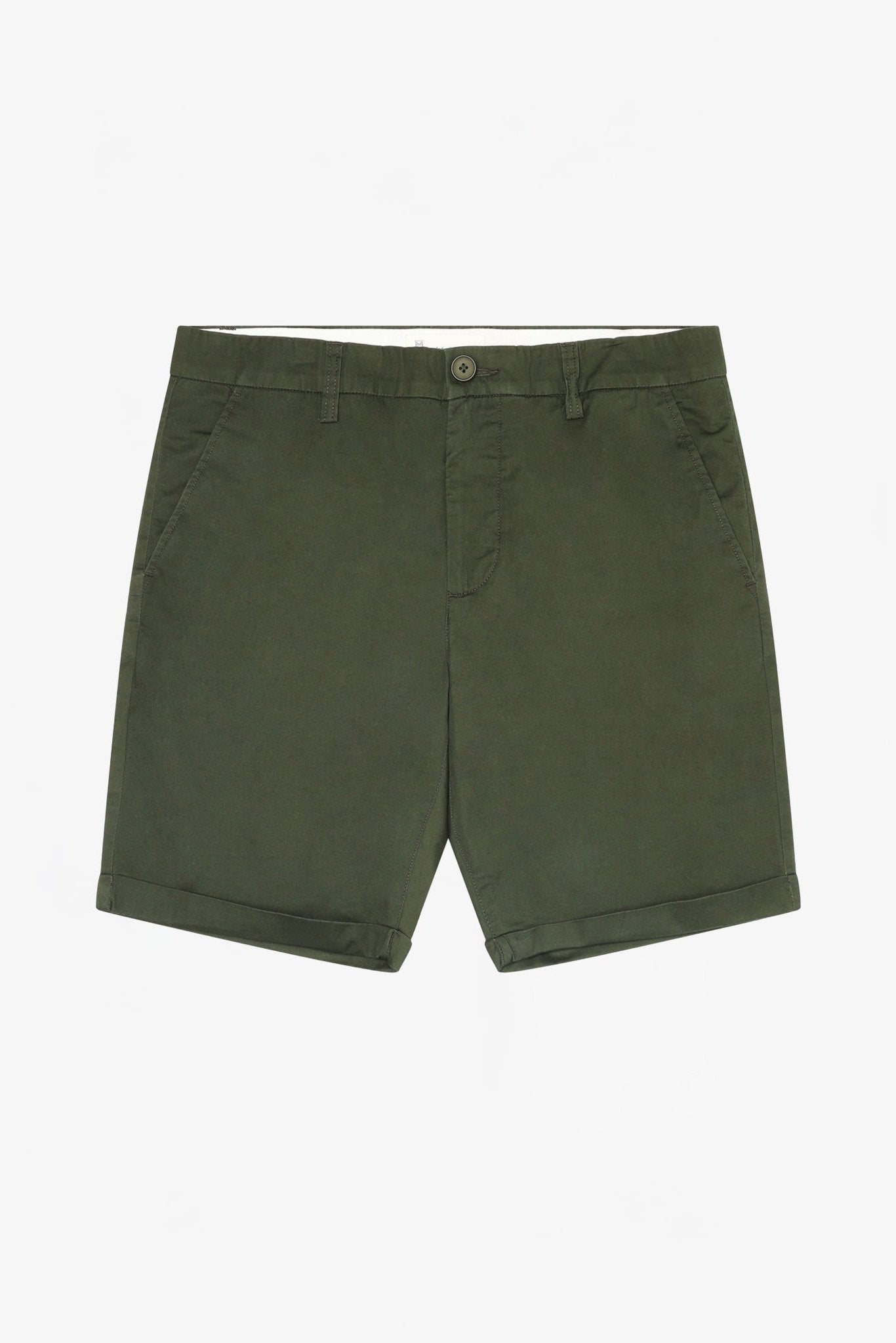KNOWLEDGE COTTON - Chuck Regular Chino Poplin Shorts - Forrest Night - BACKYARD