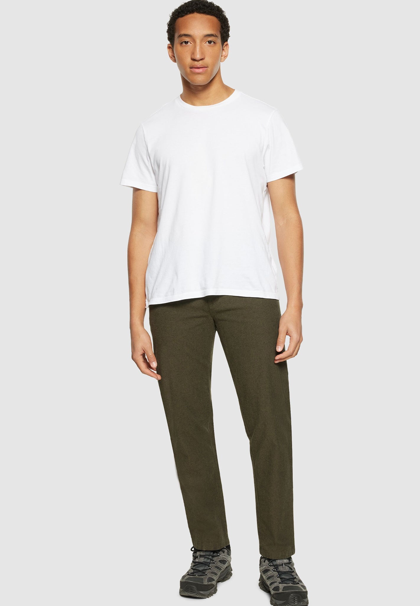 KNOWLEDGE COTTON - Chuck Regular Flannel Chino Pants - Dark Olive - BACKYARD