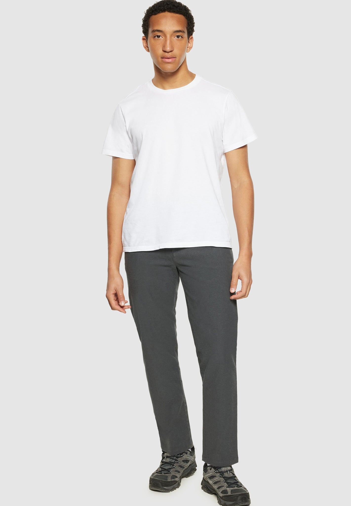 KNOWLEDGE COTTON - Chuck Regular Flannel Chino Pants - Gray Pinstripe - BACKYARD