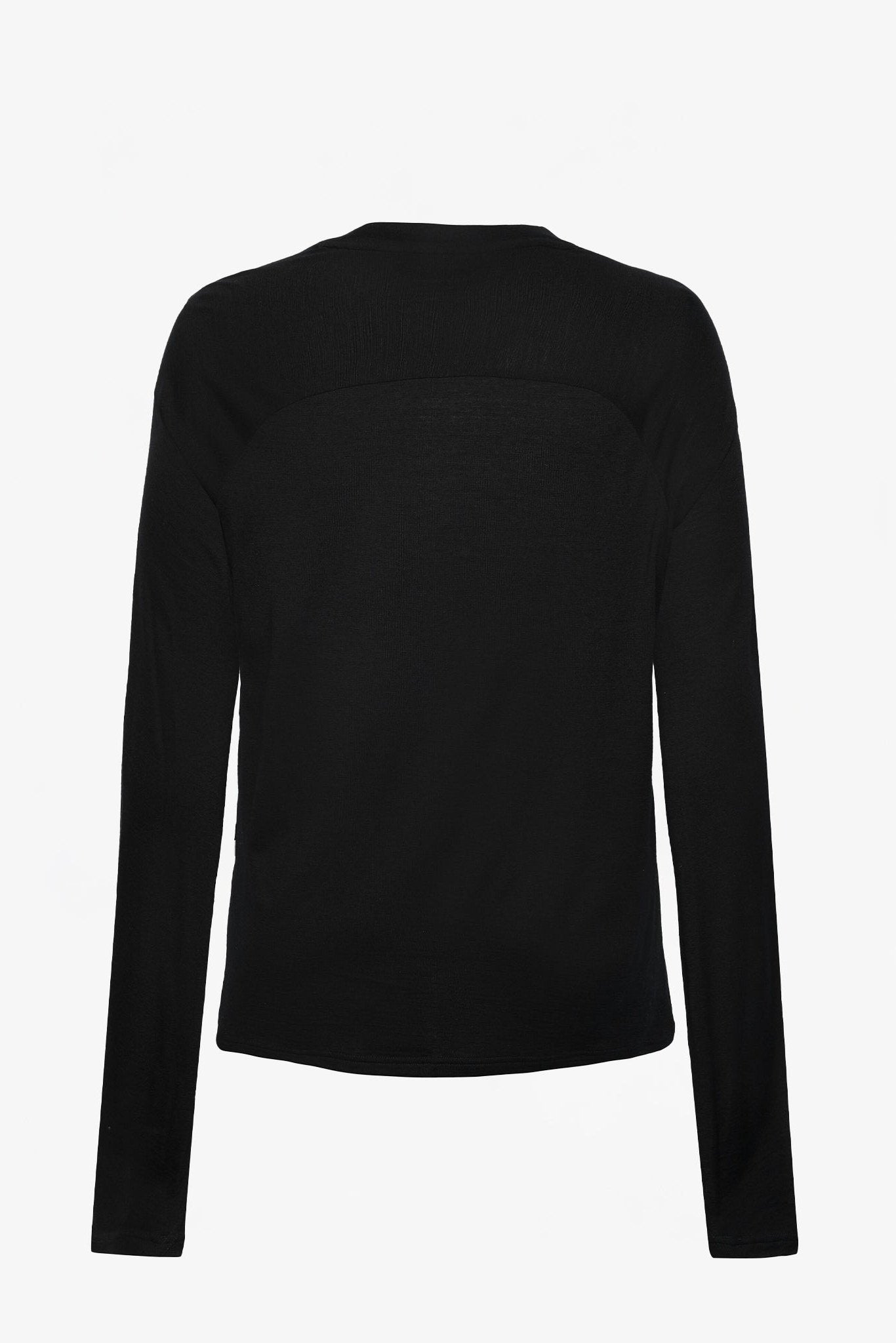 KNOWLEDGE COTTON - Dynamic Wool Long Sleeve T-Shirt - Black Jet - BACKYARD