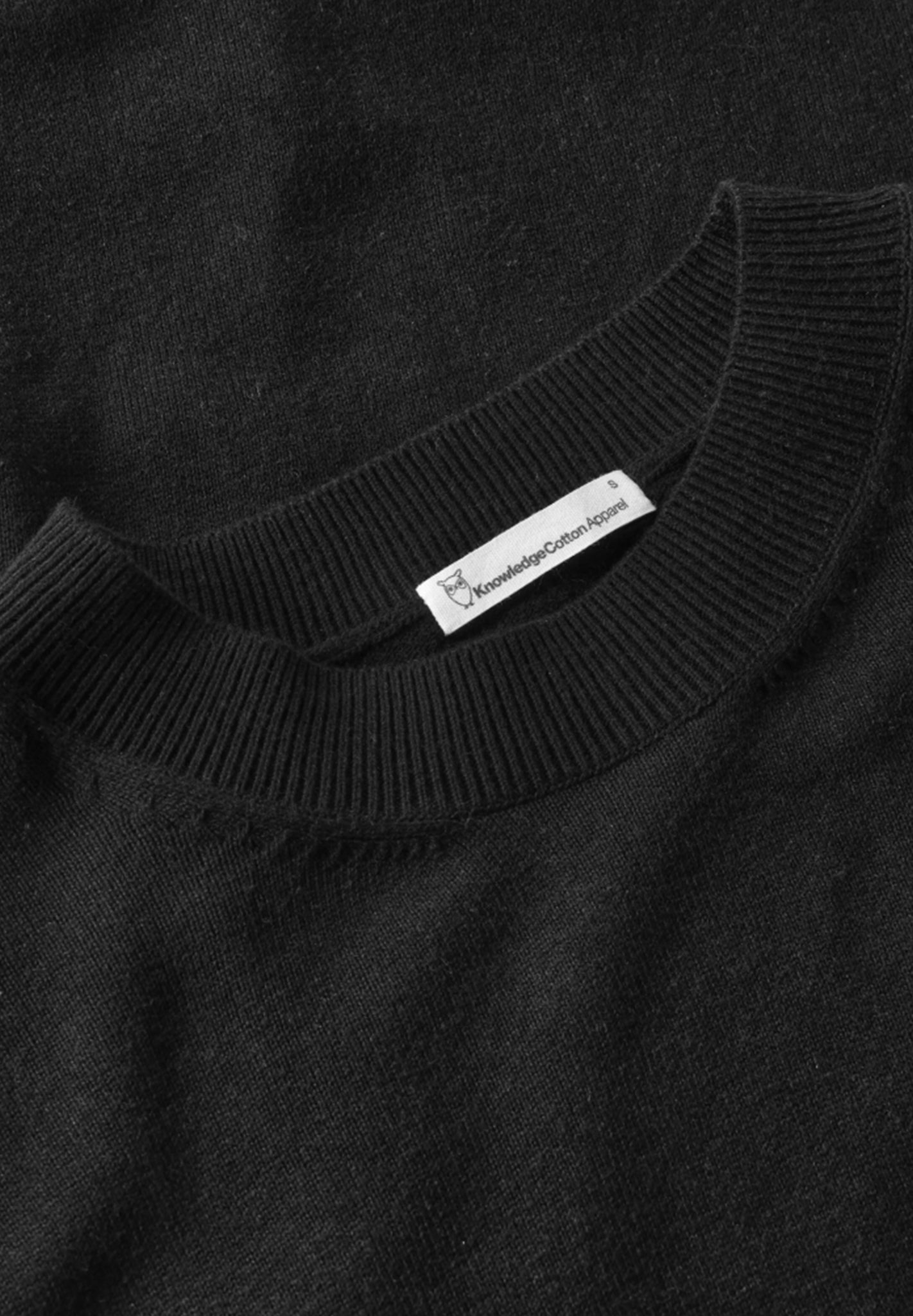 KNOWLEDGE COTTON - Organic Cotton Crew Neck Knit - Black Jet - BACKYARD