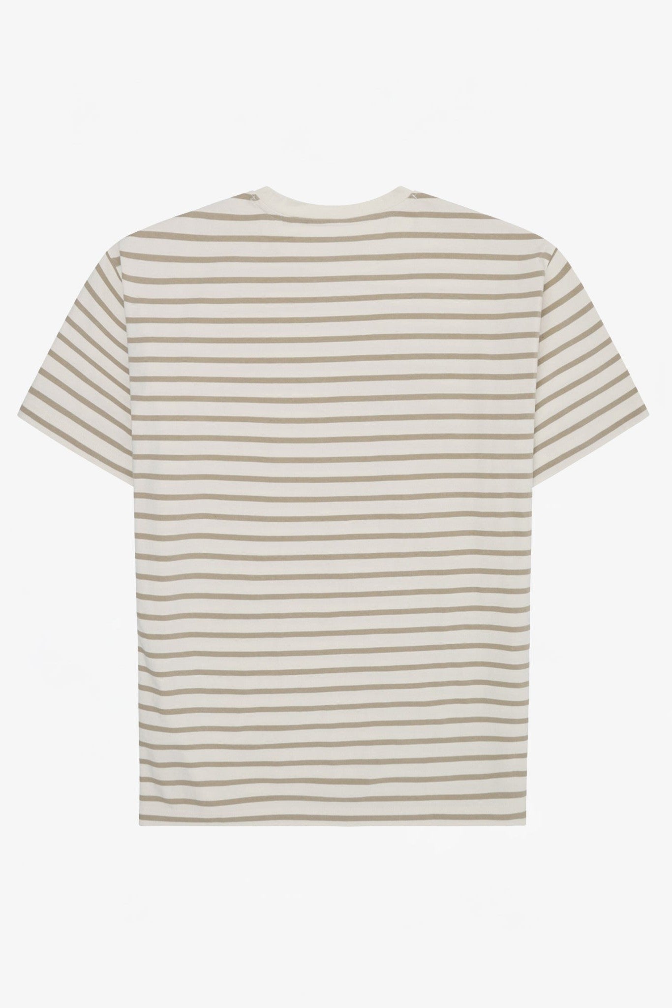 KNOWLEDGE COTTON - Organic Cotton Striped T-Shirt - Beige Stripe - BACKYARD