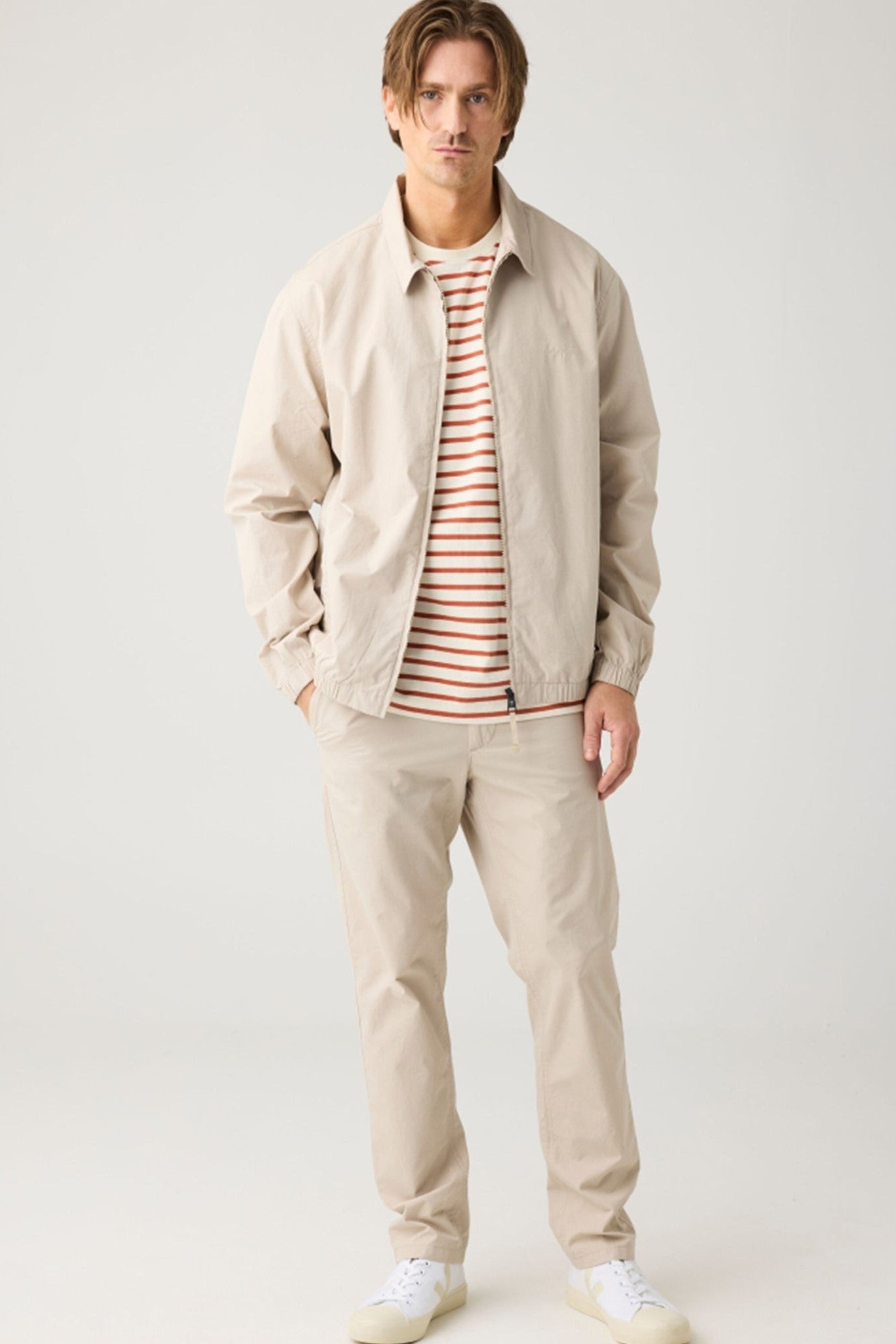 KNOWLEDGE COTTON - Organic Cotton Striped T-Shirt - Red Stripe - BACKYARD